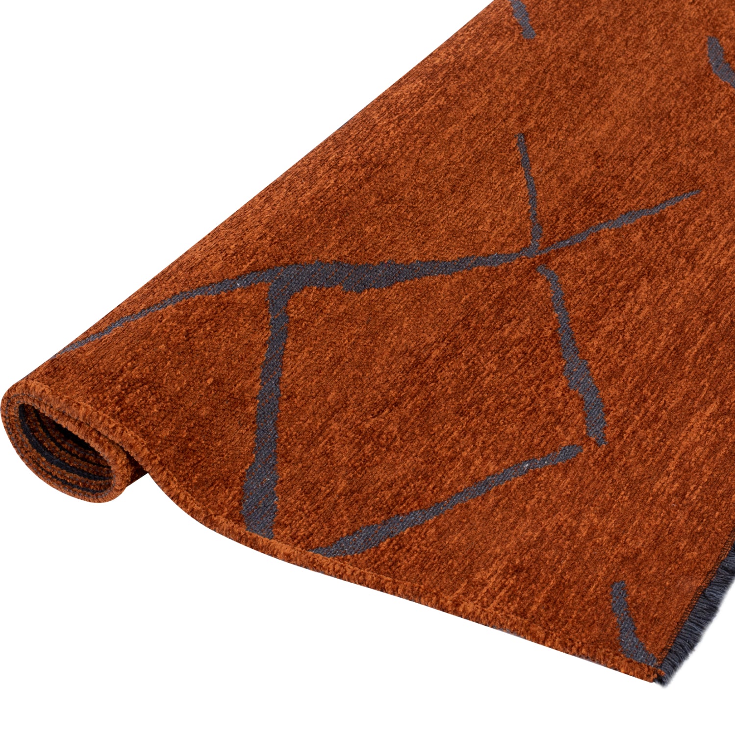 ΧΑΛΙ ΣΑΛΟΝΙΟΥ CALLISTO ΜΕ ΚΡΟΣΙΑ HM7674.04 ΧΑΛΚΙΝΟ ΜΑΥΡΟ 160Χ230 εκ. - Pakobazaar