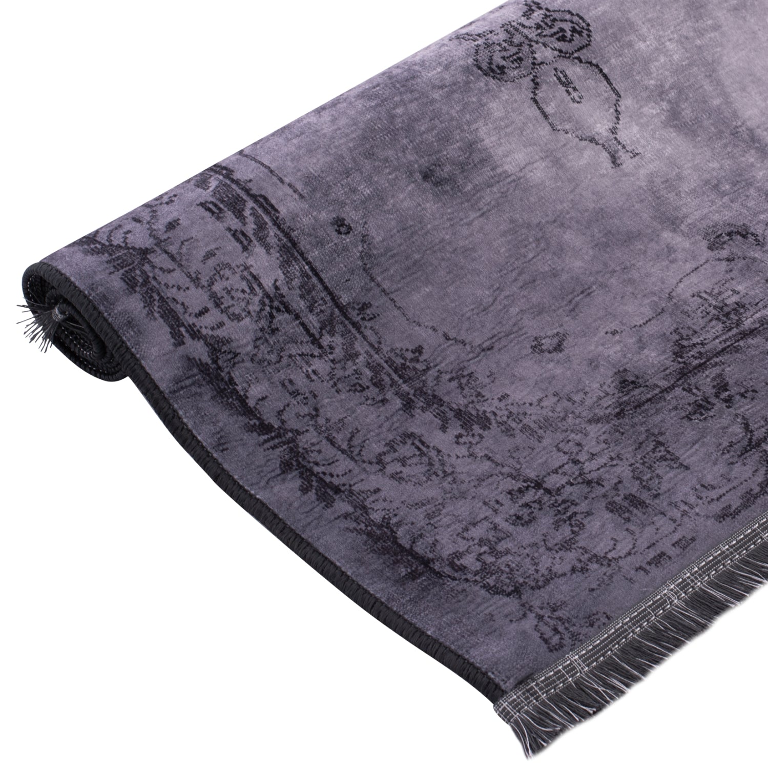 ΧΑΛΙ ΣΑΛΟΝΙΟΥ JOSIANE VINTAGE ΜΕ ΚΡΟΣΙΑ ΓΚΡΙ HM7675.01 160X230 εκ. - Pakobazaar