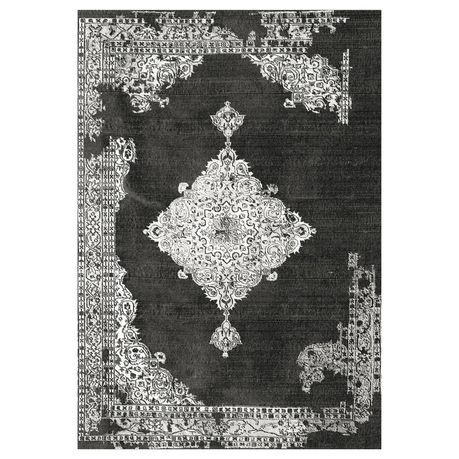 ΧΑΛΙ ΣΑΛΟΝΙΟΥ VINTAGE ΜΕ ΚΡΟΣΙΑ JOSIANE ΓΚΡΙ HM7676.12 80X150εκ. - Pakobazaar