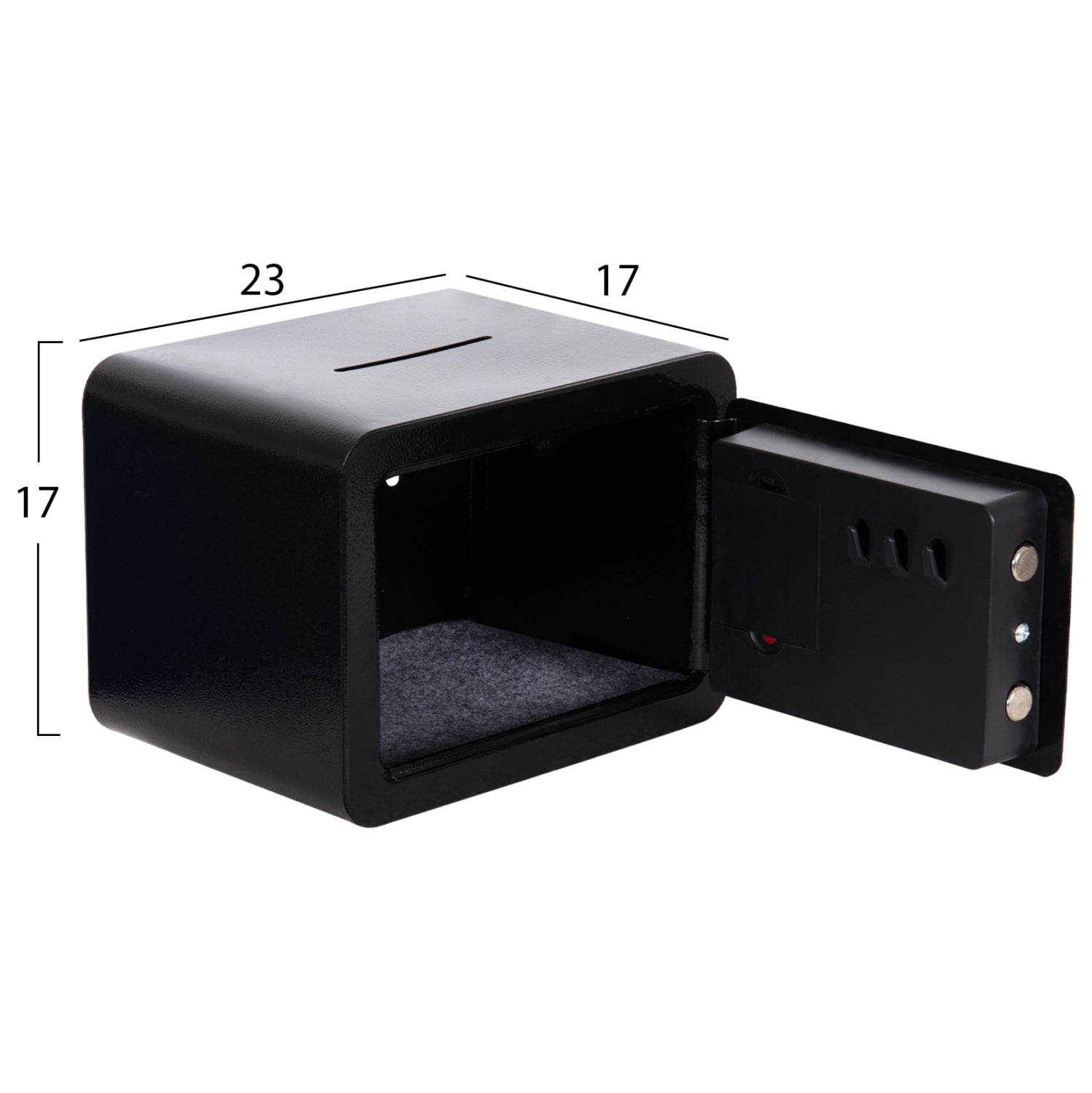 ΧΡΗΜΑΤΟΚΙΒΩΤΙΟ MINI ΜΕ ΚΛΕΙΔΙ ΚΑΙ ΣΥΝΔΥΑΣΜΟ TALIS HM6640 ΑΤΣΑΛΙ ΜΑΥΡΟ 23x17x17Υεκ.