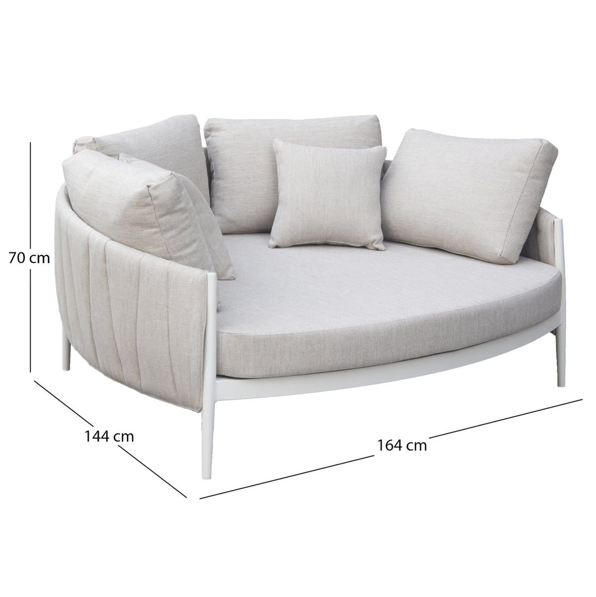 DAYBED 2ΘΕΣΙΟ MAVERICK HM6216.02 ΑΛΟΥΜΙΝΙΟ ΚΡΕΜ-ΜΠΕΖ OLEFIN & STRAPS 164x144x70Υ - Pakobazaar