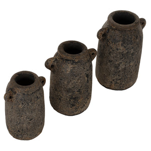 ΔΙΑΚΟΣΜΗΤΙΚA ΒΑΖA ΑΠΟ TERRACOTTA ΓΚΡΙ HM7710 - Pakobazaar