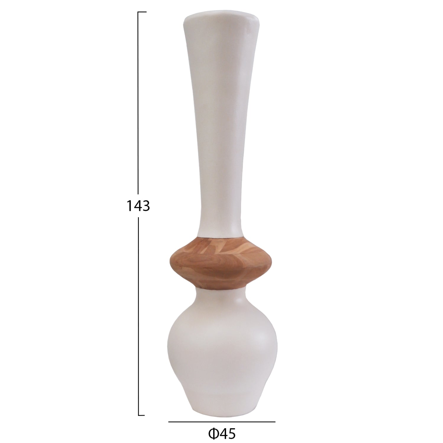 ΔΙΑΚΟΣΜΗΤΙΚΟ ΒΑΖΟ ΔΑΠΕΔΟΥ NEBULA HM4660.02M FIBER CEMENT ΛΕΥΚΟ--ΞΥΛΟ ΤΕΑΚ Φ45x148Υεκ