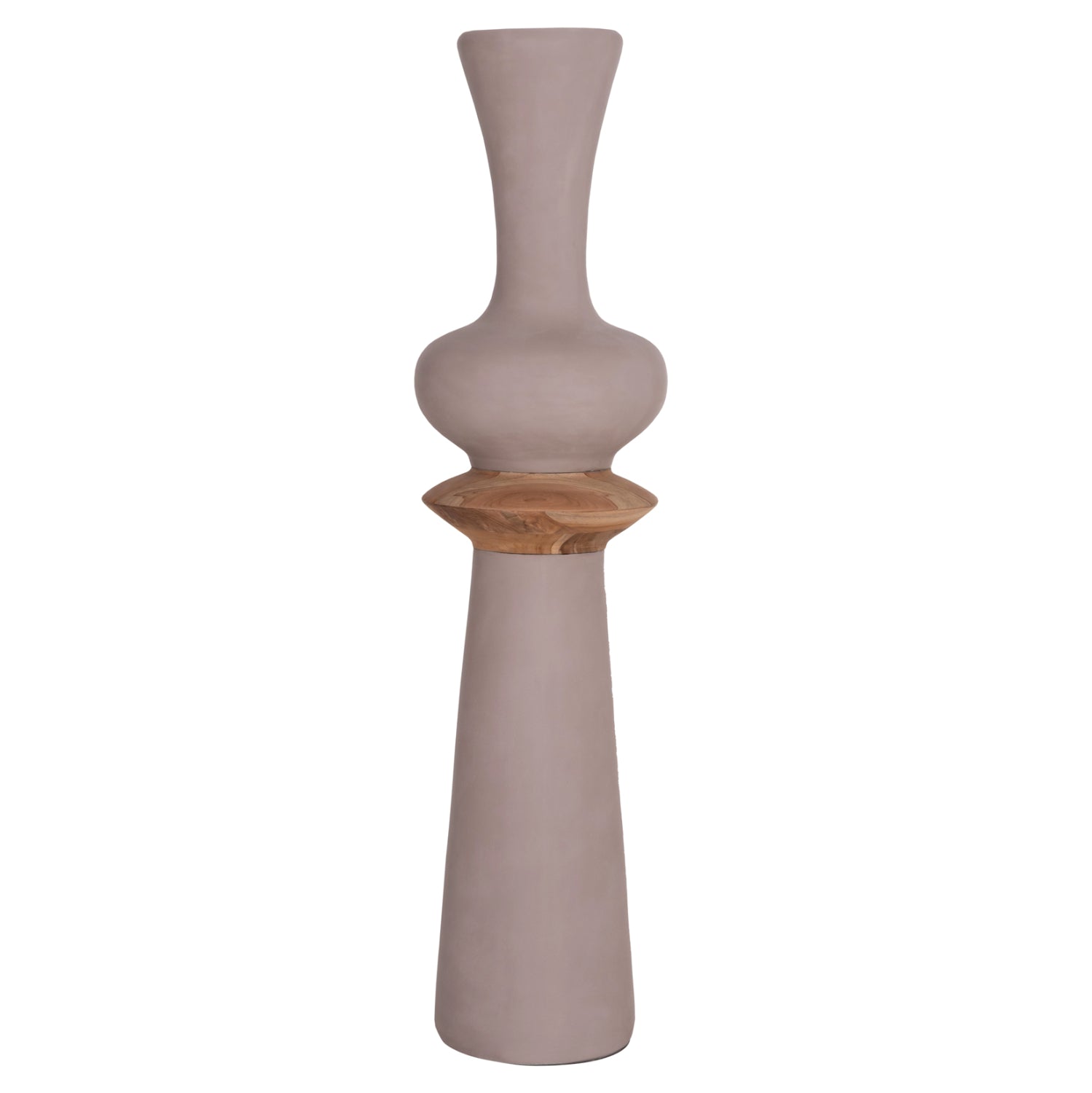 ΔΙΑΚΟΣΜΗΤΙΚΟ ΒΑΖΟ ΔΑΠΕΔΟΥ NEBULA HM4660.05L FIBER CEMENT TAUPE--ΞΥΛΟ ΤΕΑΚ Φ45x172Υεκ