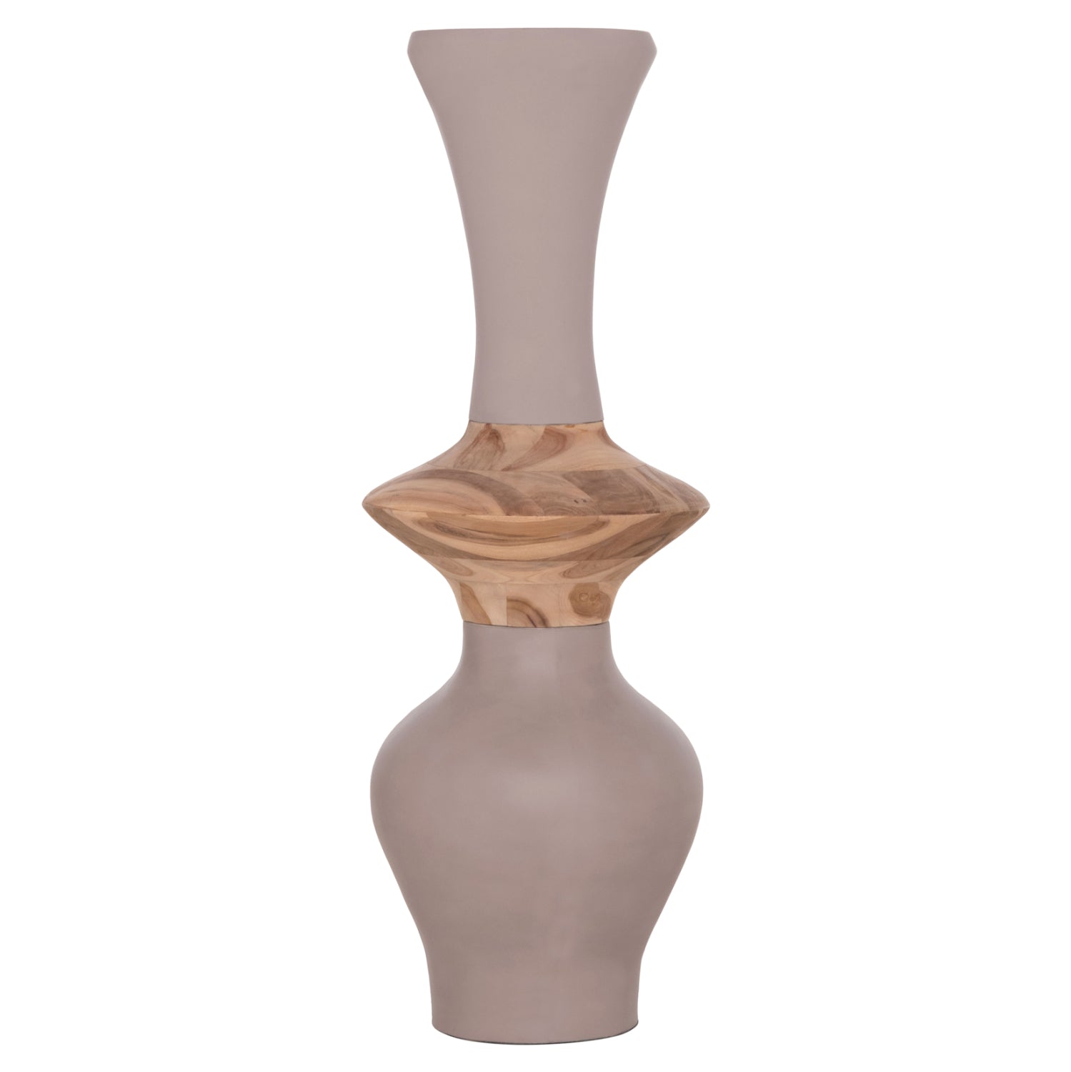 ΔΙΑΚΟΣΜΗΤΙΚΟ ΒΑΖΟ ΔΑΠΕΔΟΥ NEBULA HM4660.05S FIBER CEMENT TAUPE--ΞΥΛΟ ΤΕΑΚ Φ45x115Υεκ - Pakobazaar