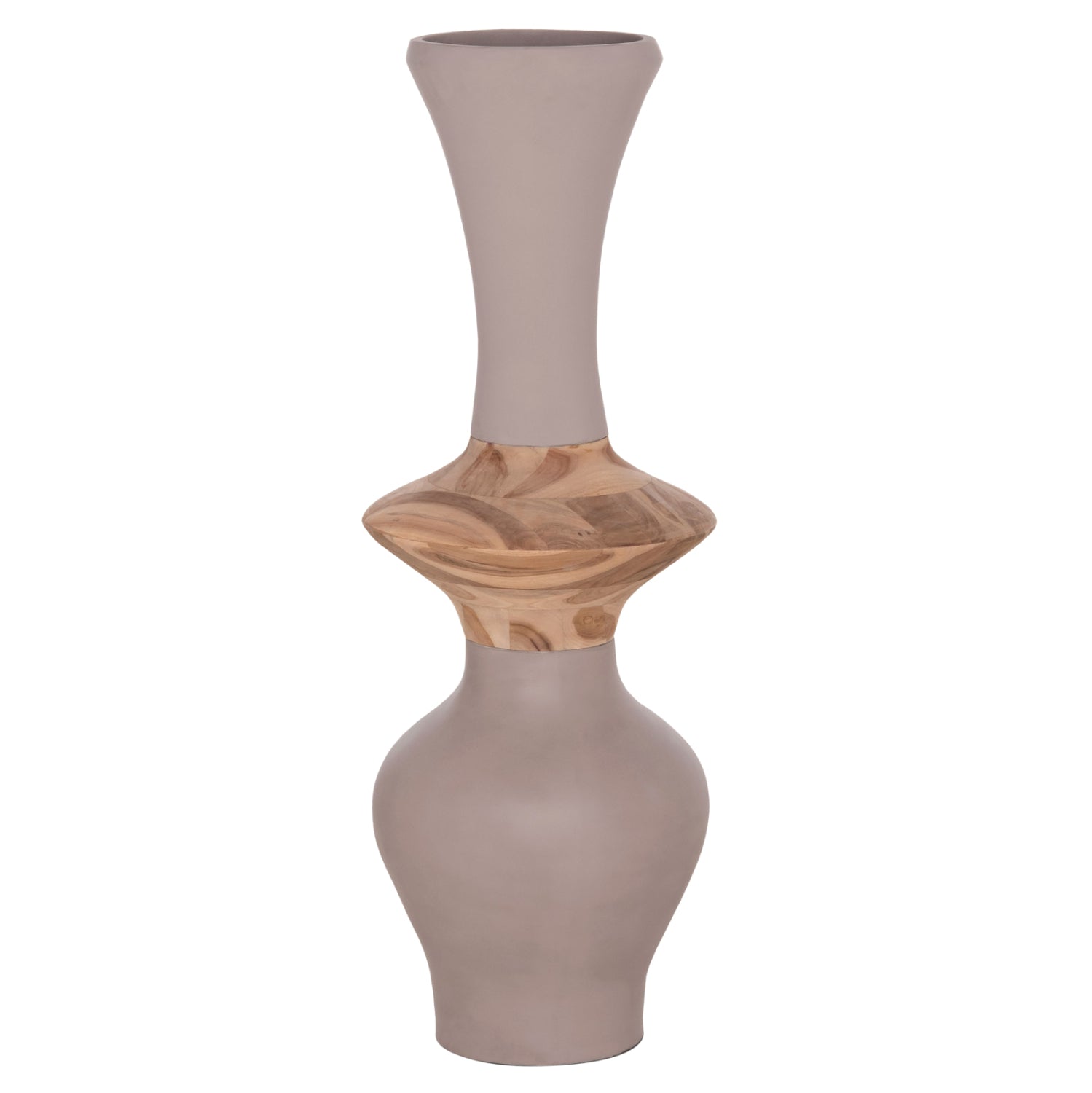 ΔΙΑΚΟΣΜΗΤΙΚΟ ΒΑΖΟ ΔΑΠΕΔΟΥ NEBULA HM4660.05S FIBER CEMENT TAUPE--ΞΥΛΟ ΤΕΑΚ Φ45x115Υεκ - Pakobazaar
