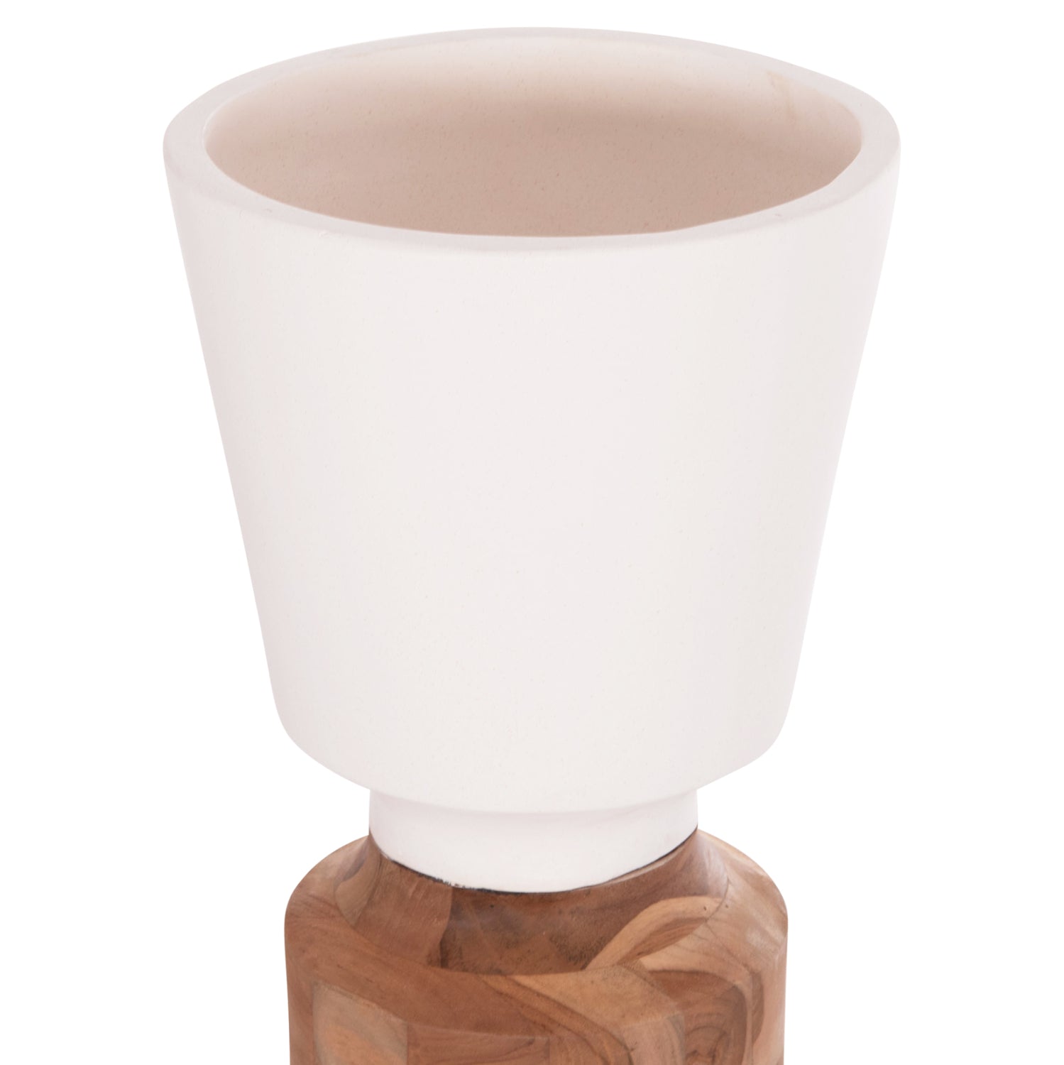 ΔΙΑΚΟΣΜΗΤΙΚΟ ΒΑΖΟ ΔΑΠΕΔΟΥ NEBULA HM4661.02 FIBER CEMENT ΛΕΥΚΟ--ΞΥΛΟ ΤΕΑΚ Φ60x115Υεκ.