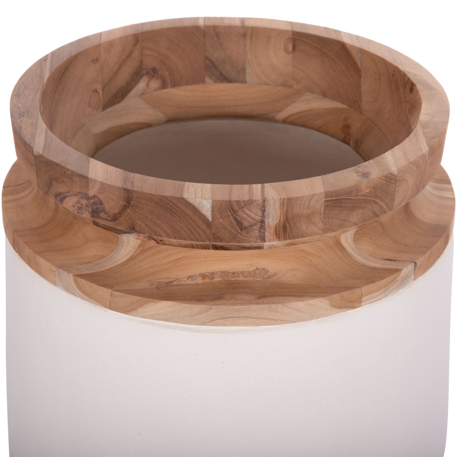 ΔΙΑΚΟΣΜΗΤΙΚΟ ΒΑΖΟ ΔΑΠΕΔΟΥ LINTER HM4662.02L FIBER CEMENT ΛΕΥΚΟ--ΞΥΛΟ ΤΕΑΚ Φ41x47Υεκ.