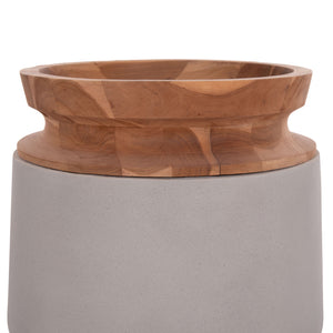 ΔΙΑΚΟΣΜΗΤΙΚΟ ΒΑΖΟ ΔΑΠΕΔΟΥ LINTER HM4662.03L FIBER CEMENT ΓΚΡΙ--ΞΥΛΟ ΤΕΑΚ Φ41x47Υ