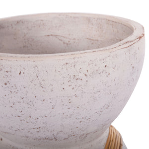 ΔΙΑΚΟΣΜΗΤΙΚΟ ΒΑΖΟ ΔΑΠΕΔΟΥ MAYNARD HM4672.02L TERRACOTTA ΛΕΥΚΟ--RATTAN Φ32x62.5Υεκ.