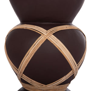 ΔΙΑΚΟΣΜΗΤΙΚΟ ΒΑΖΟ ΔΑΠΕΔΟΥ MAYNARD HM4672.07S TERRACOTTA ΣΟΚΟΛΑΤΙ-RATTAN Φ27.5x50Υεκ