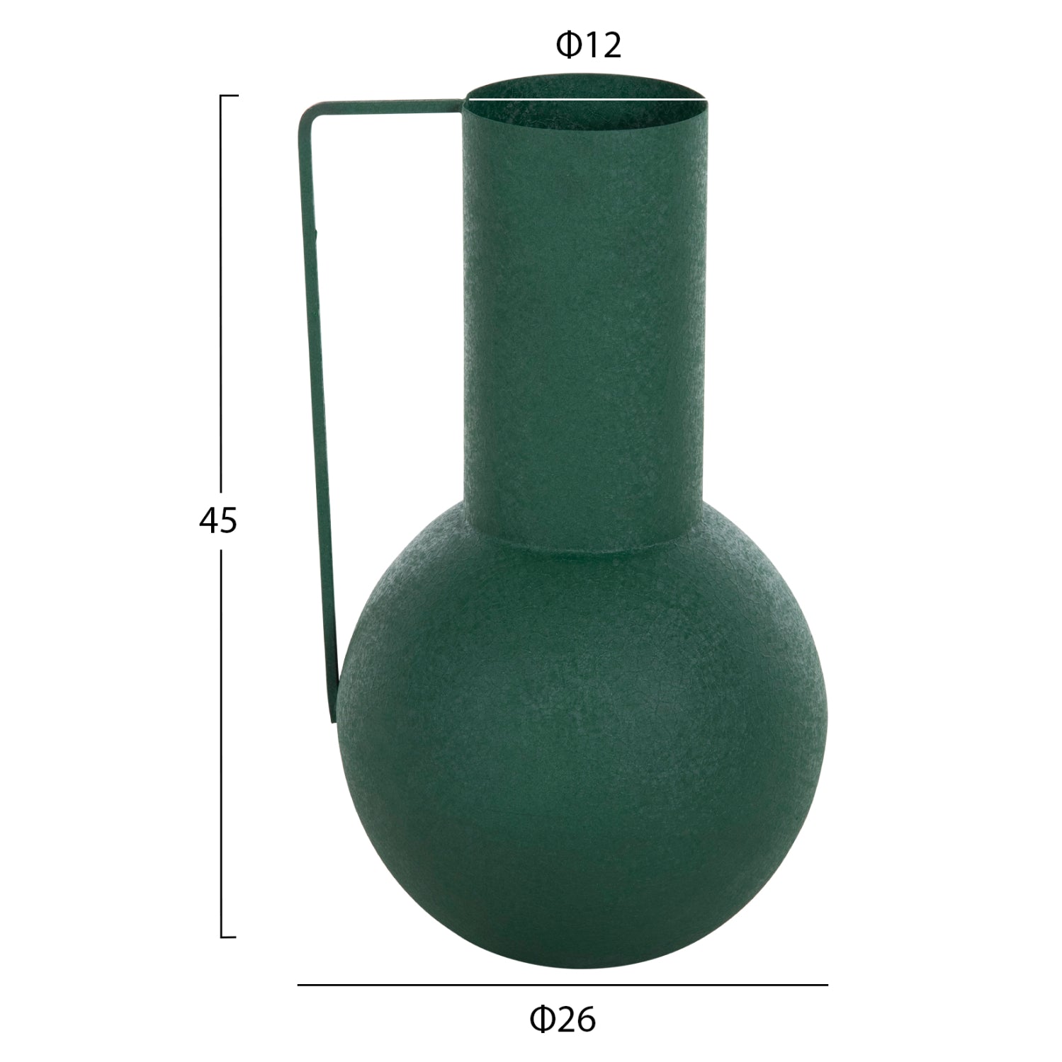 ΔΙΑΚΟΣΜΗΤΙΚΟ BAZO FLAGON HM4260.03 ΜΕΤΑΛΛΟ ΣΕ ΠΡΑΣΙΝΟ Φ26x45Υ εκ. - Pakobazaar