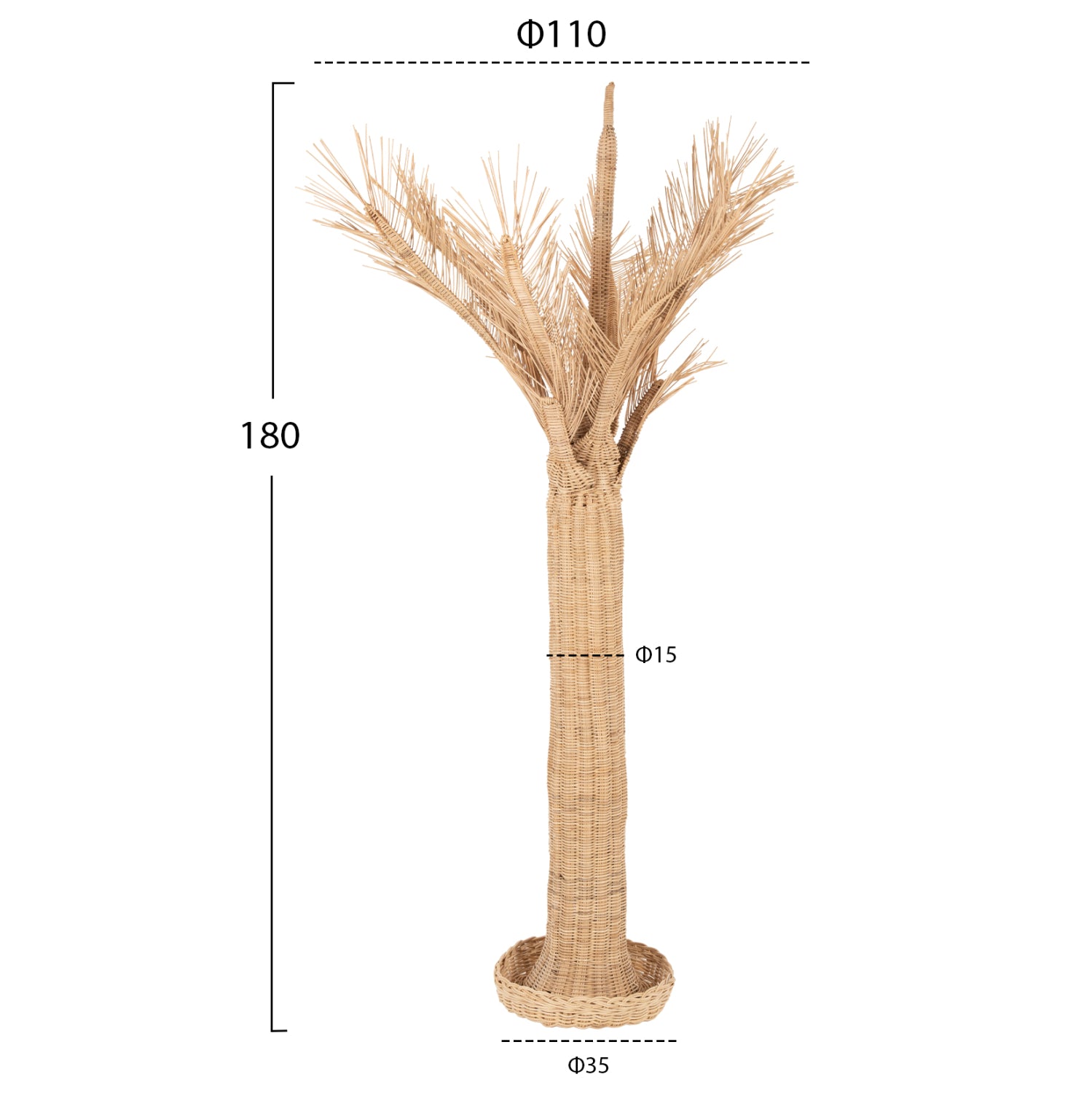 ΔΙΑΚΟΣΜΗΤΙΚΟ ΔΕΝΤΡΟ HM7871 RATTAN ΣΕ ΦΥΣΙΚΟ ΧΡΩΜΑ Φ110x180Yεκ. - Pakobazaar