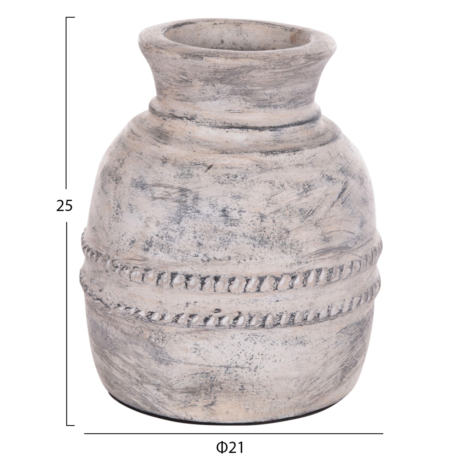 ΔΙΑΚΟΣΜΗΤΙΚΟ ΕΠΙΤΡΑΠΕΖΙΟ ΒΑΖΟ VERMO HM4393 ΤΕΡΑΚΟΤΑ ΣΕ ΑΝΟΙΧΤΟ ΓΚΡΙ Φ21x25Υεκ. - Pakobazaar