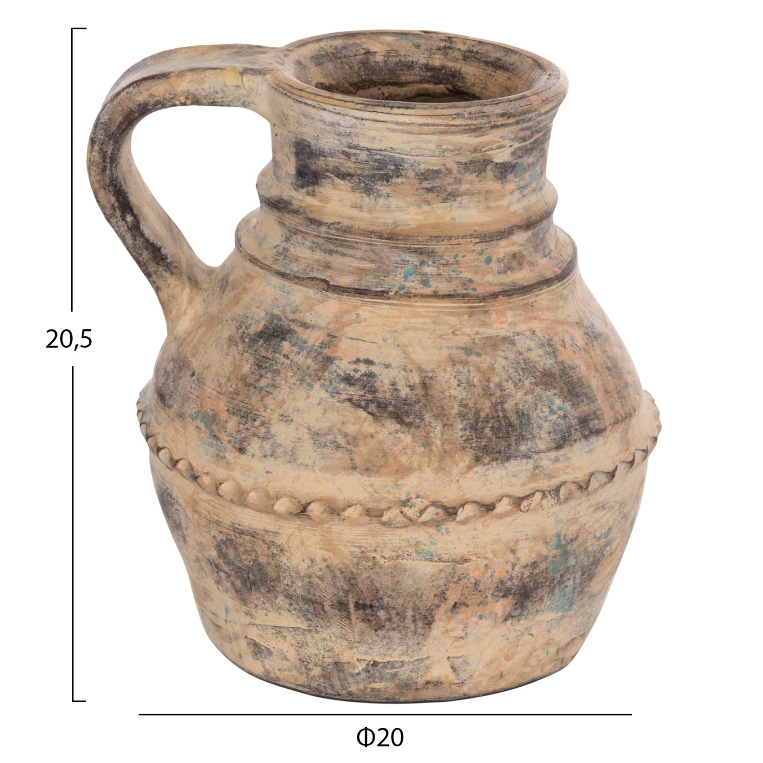 ΔΙΑΚΟΣΜΗΤΙΚΟ ΕΠΙΤΡΑΠΕΖΙΟ ΒΑΖΟ VERMO HM4397 ΤΕΡΑΚΟΤΑ ΣΕ ΚΡΕΜ Φ20x20.5Υεκ. - Pakobazaar