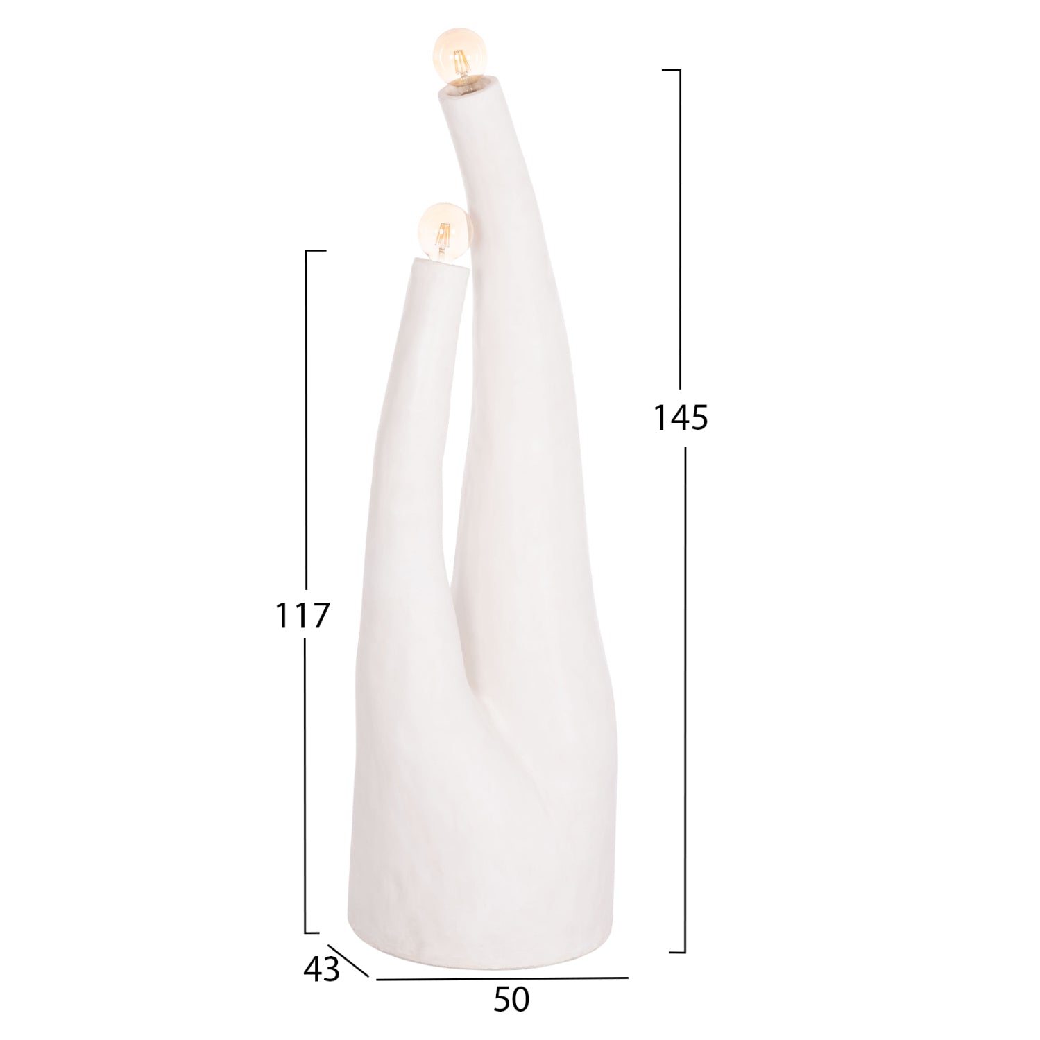 ΔΙΑΚΟΣΜΗΤΙΚΟ ΦΩΤΙΣΤΙΚΟ ΔΑΠΕΔΟΥ TUSKEN HM4702.02 FIBER CEMENT-ΛΕΥΚΟ 50x43x145Υεκ - Pakobazaar