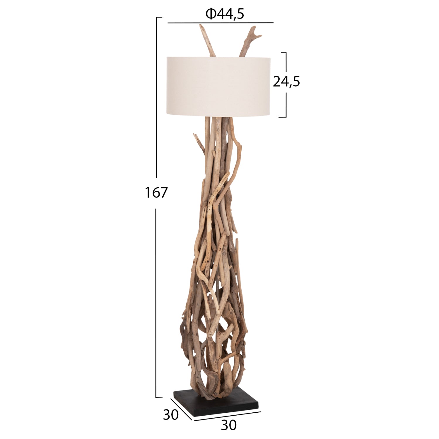 ΔΙΑΚΟΣΜΗΤΙΚΟ ΦΩΤΙΣΤΙΚΟ ΔΑΠΕΔΟΥ ALTAR HM4872 DRIFTWOOD--ΛΕΥΚΟ PVC Φ44.5x167Υεκ. - Pakobazaar