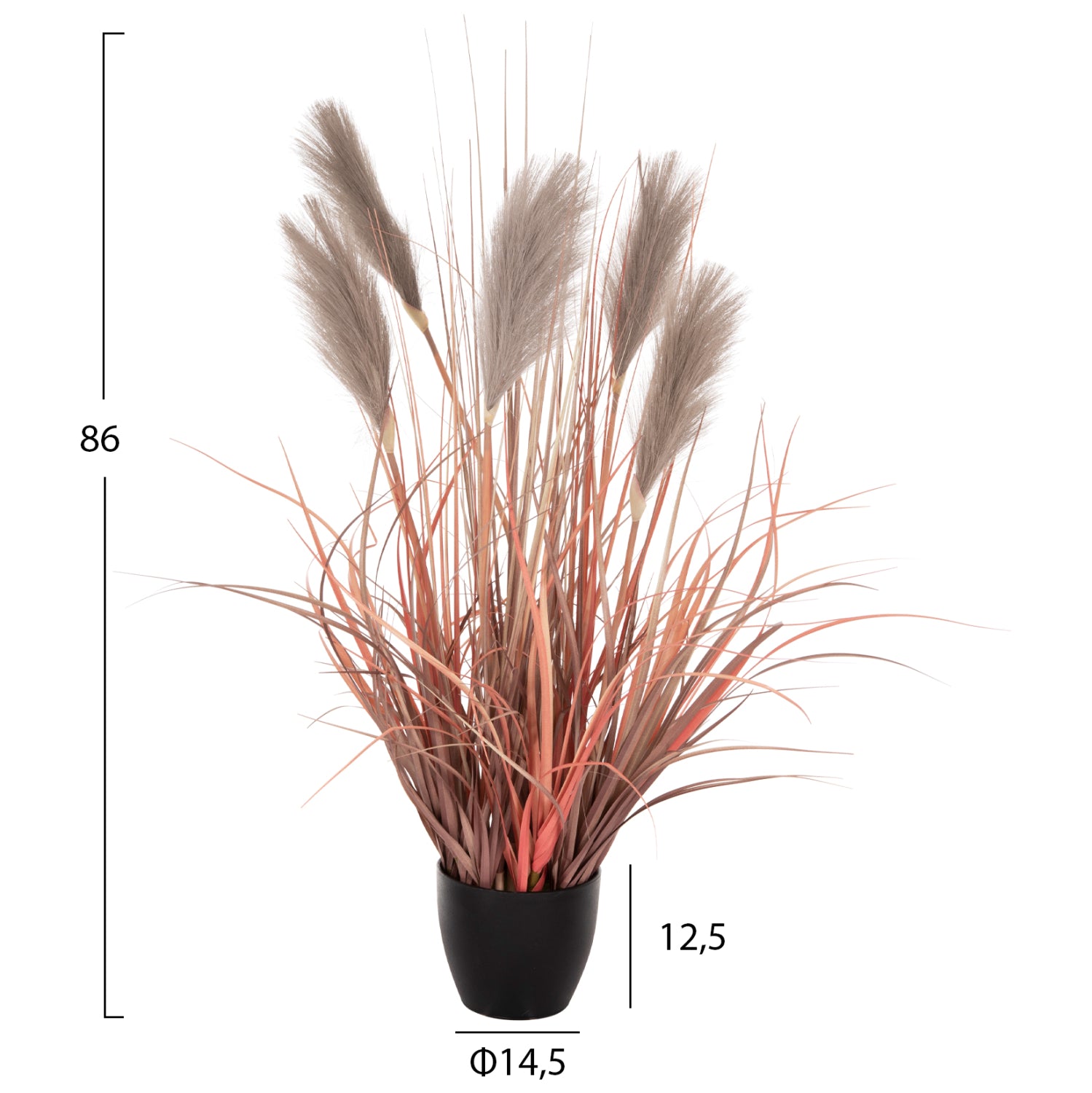 ΔΙΑΚΟΣΜΗΤΙΚΟ ΣΥΝΘΕΤΙΚΟ ΦΥΤΟ ΣΕ ΓΛΑΣΤΡΑ GRASS+FEATHER Φ14,5x12,5-86Υ εκ. HM4015 - Pakobazaar