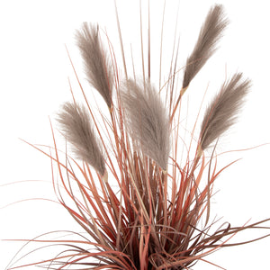 ΔΙΑΚΟΣΜΗΤΙΚΟ ΣΥΝΘΕΤΙΚΟ ΦΥΤΟ ΣΕ ΓΛΑΣΤΡΑ GRASS+FEATHER Φ14,5x12,5-86Υ εκ. HM4015 - Pakobazaar