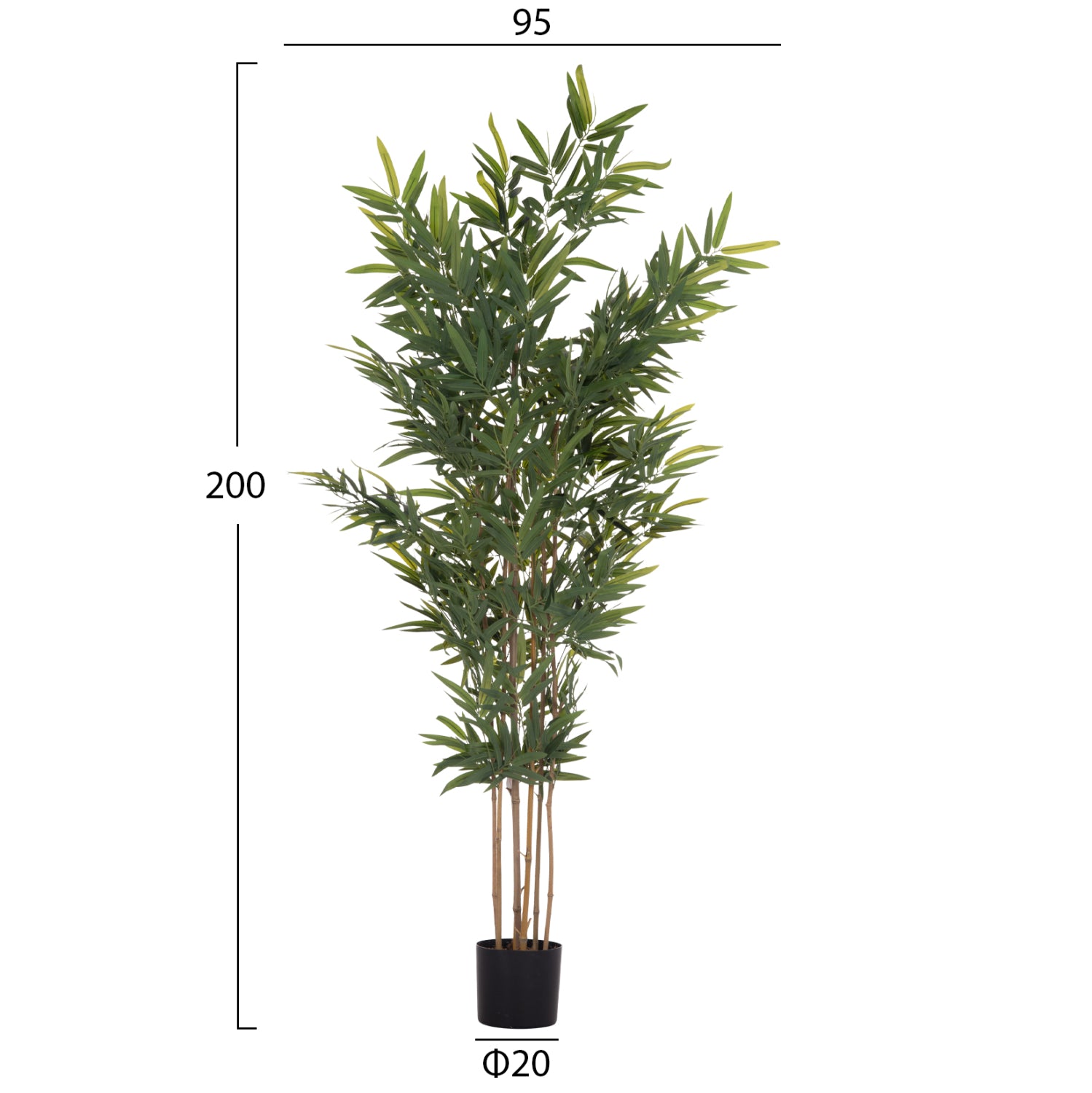 ΔΙΑΚΟΣΜΗΤΙΚΟ ΣΥΝΘΕΤΙΚΟ ΦΥΤΟ HM4737 BAMBOO ΣΕ ΓΛΑΣΤΡΑ 20x95x200Υεκ. - Pakobazaar