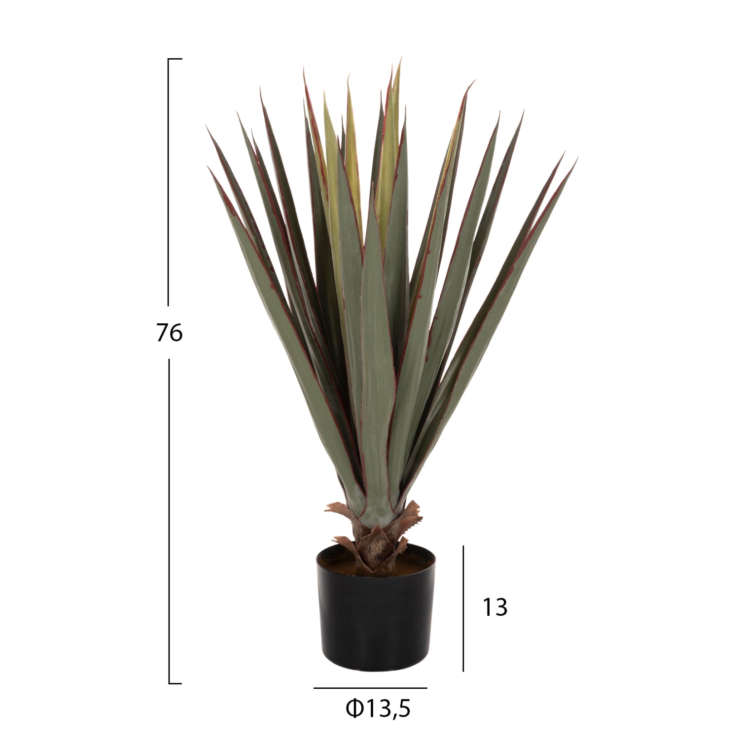 ΔΙΑΚΟΣΜΗΤΙΚΟ ΣΥΝΘΕΤΙΚΟ ΦΥΤΟ HM7985 SISAL AGAVE ΣΕ ΓΛΑΣΤΡΑ  Φ13,5x13-76Υεκ. - Pakobazaar
