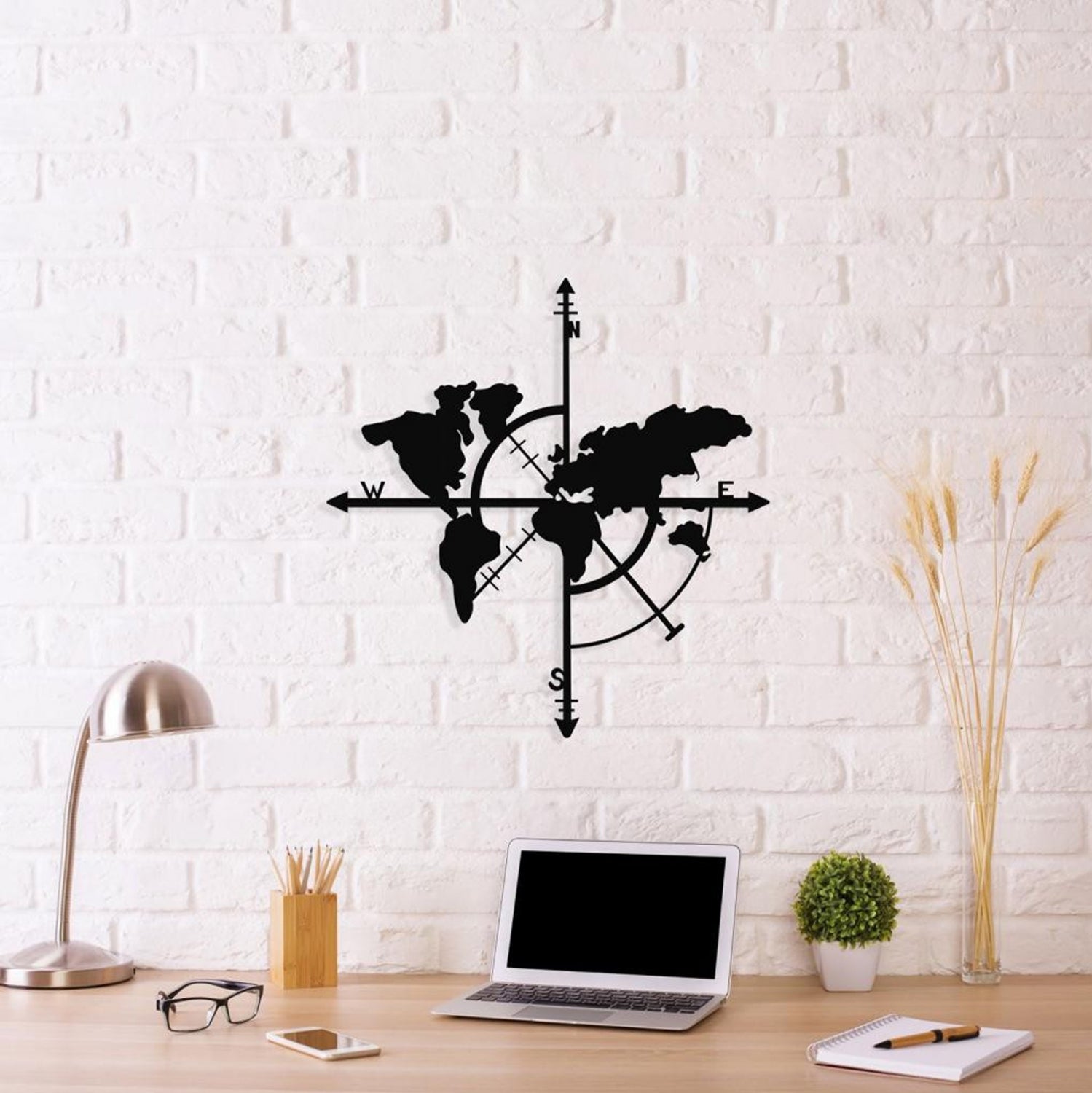 ΔΙΑΚΟΣΜΗΤΙΚΟ ΤΟΙΧΟΥ 100% ΜΕΤΑΛΛΙΚΟ ΜΑΥΡΟ ΠΑΓΚΟΣΜΙΟΣ ΧΑΡΤΗΣ 48Χ50 HM7214 - Pakobazaar