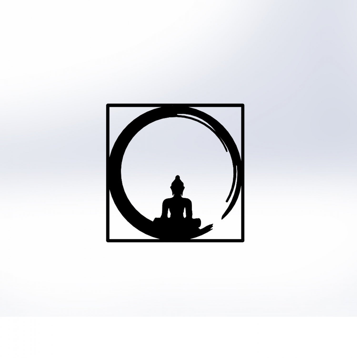 ΔΙΑΚΟΣΜΗΤΙΚΟ ΤΟΙΧΟΥ 100% ΜΕΤΑΛΛΙΚΟ ΜΑΥΡΟ BUDDHA FIGURE 50Χ50 HM7210 - Pakobazaar