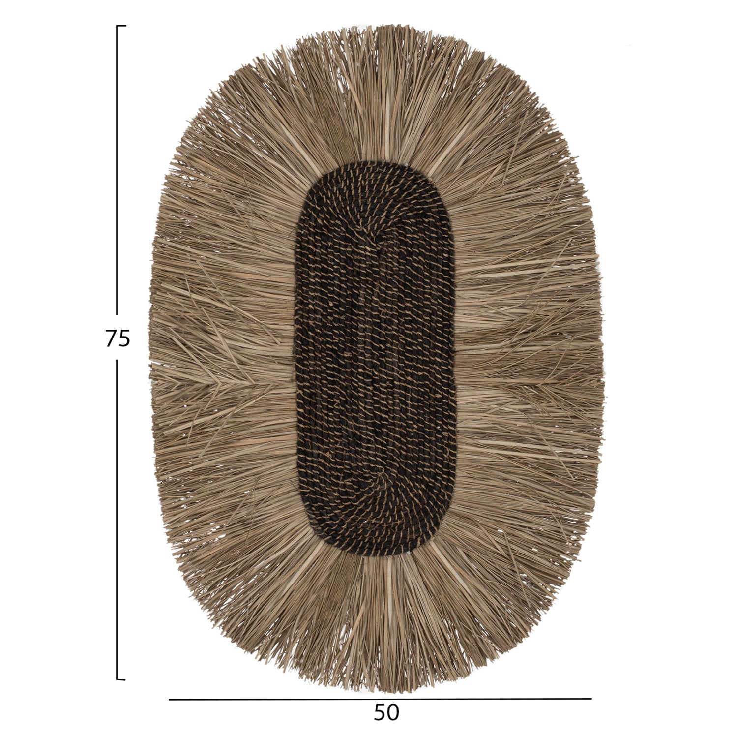 ΔΙΑΚΟΣΜΗΤΙΚΟ ΤΟΙΧΟΥ ΟΒΑΛ ΑΠΟ GRASS ΚΑΙ ΙΝΕΣ ΑΜΠΑΚΑ ΣΕ ΧΡΩΜΑ ΦΥΣΙΚΟ 50x5x75Yεκ.HM7794 - Pakobazaar