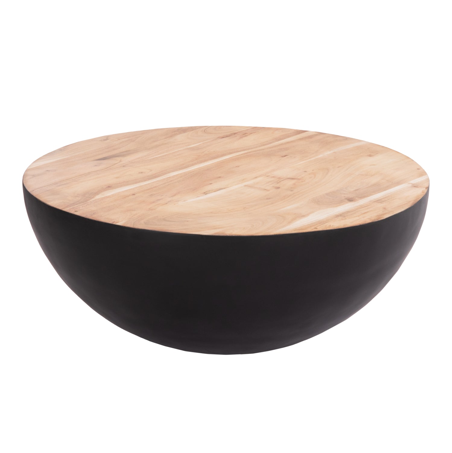 ΔΙΑΚΟΣΜΗΤΙΚΟ ΤΡΑΠΕΖΙ ΣΑΛΟΝΙΟΥ BOWL Φ90X37,5Yεκ. ΜΑΥΡΟ ΜΕ ΞΥΛΟ ΑΚΑΚΙΑΣ HM8717.21 - Pakobazaar