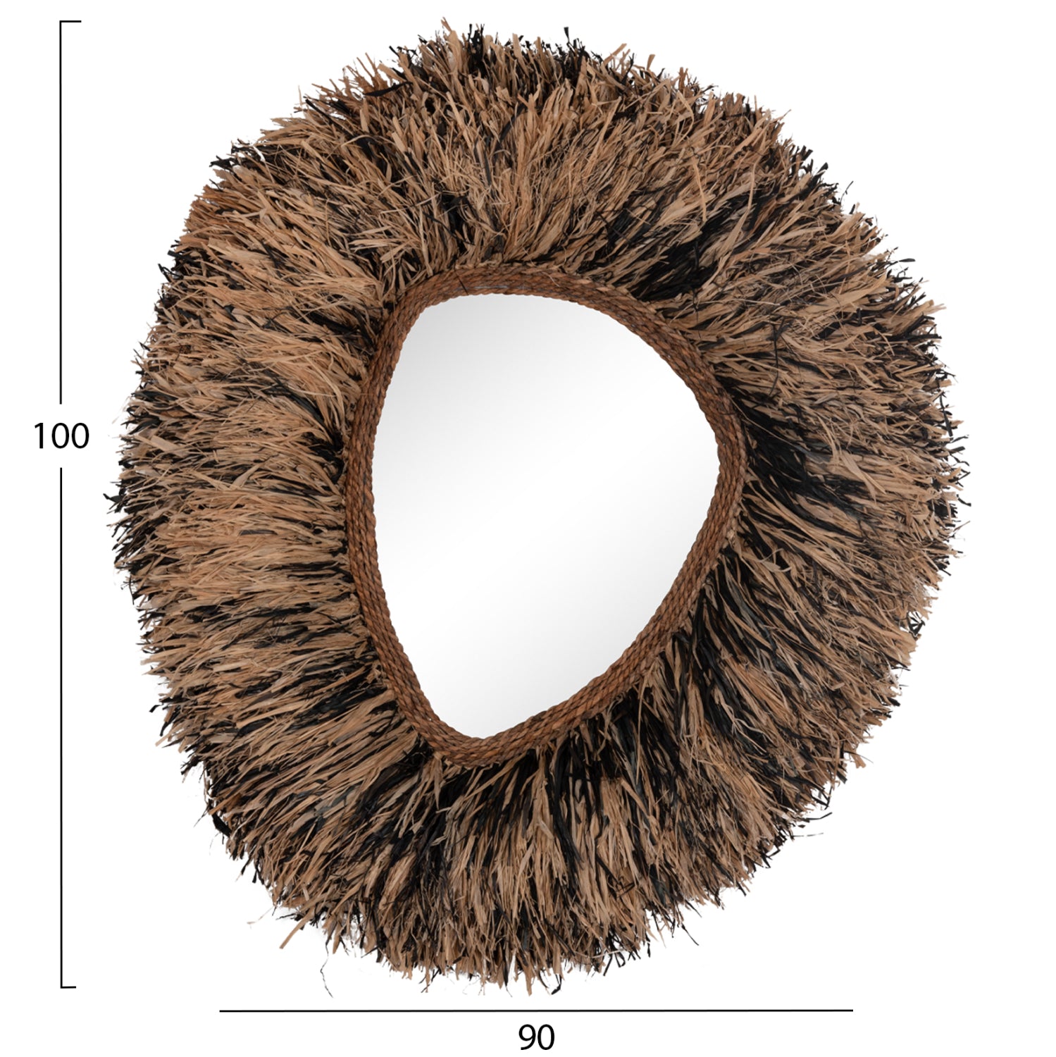 ΔΙΑΚΟΣΜΗΤΙΚΟΣ ΚΑΘΡΕΠΤΗΣ ΤΟΙΧΟΥ GRESSO HM4712 ΙΝΕΣ ΜΠΑΝΑΝΑΣ ΦΥΣΙΚΟ-ΜΑΥΡΟ 90x100Υεκ - Pakobazaar