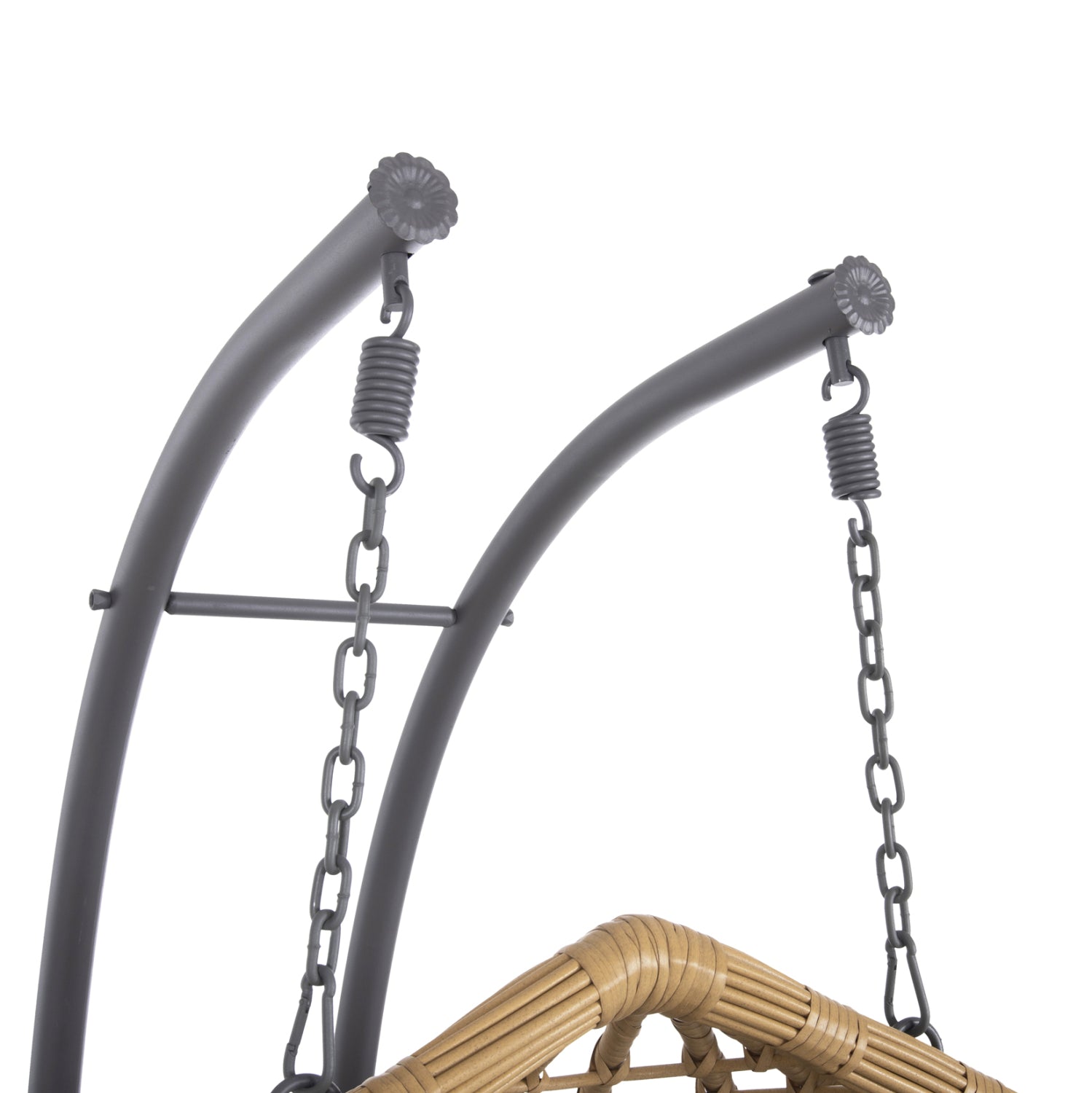 ΔΙΠΛΗ ΚΡΕΜΑΣΤΗ ΦΩΛΙΑ ME ΥΠΟΠΟΔΙΟ GRACIE HM5754.02 ΜΠΕΖ ΣΥΝΘ.RATTAN-ΓΚΡΙ ΜΕΤΑΛ.ΣΚΕΛΕΤΟΣ Φ120x200Υεκ - Pakobazaar