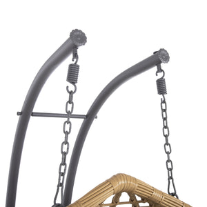 ΔΙΠΛΗ ΚΡΕΜΑΣΤΗ ΦΩΛΙΑ ME ΥΠΟΠΟΔΙΟ GRACIE HM5754.02 ΜΠΕΖ ΣΥΝΘ.RATTAN-ΓΚΡΙ ΜΕΤΑΛ.ΣΚΕΛΕΤΟΣ Φ120x200Υεκ - Pakobazaar