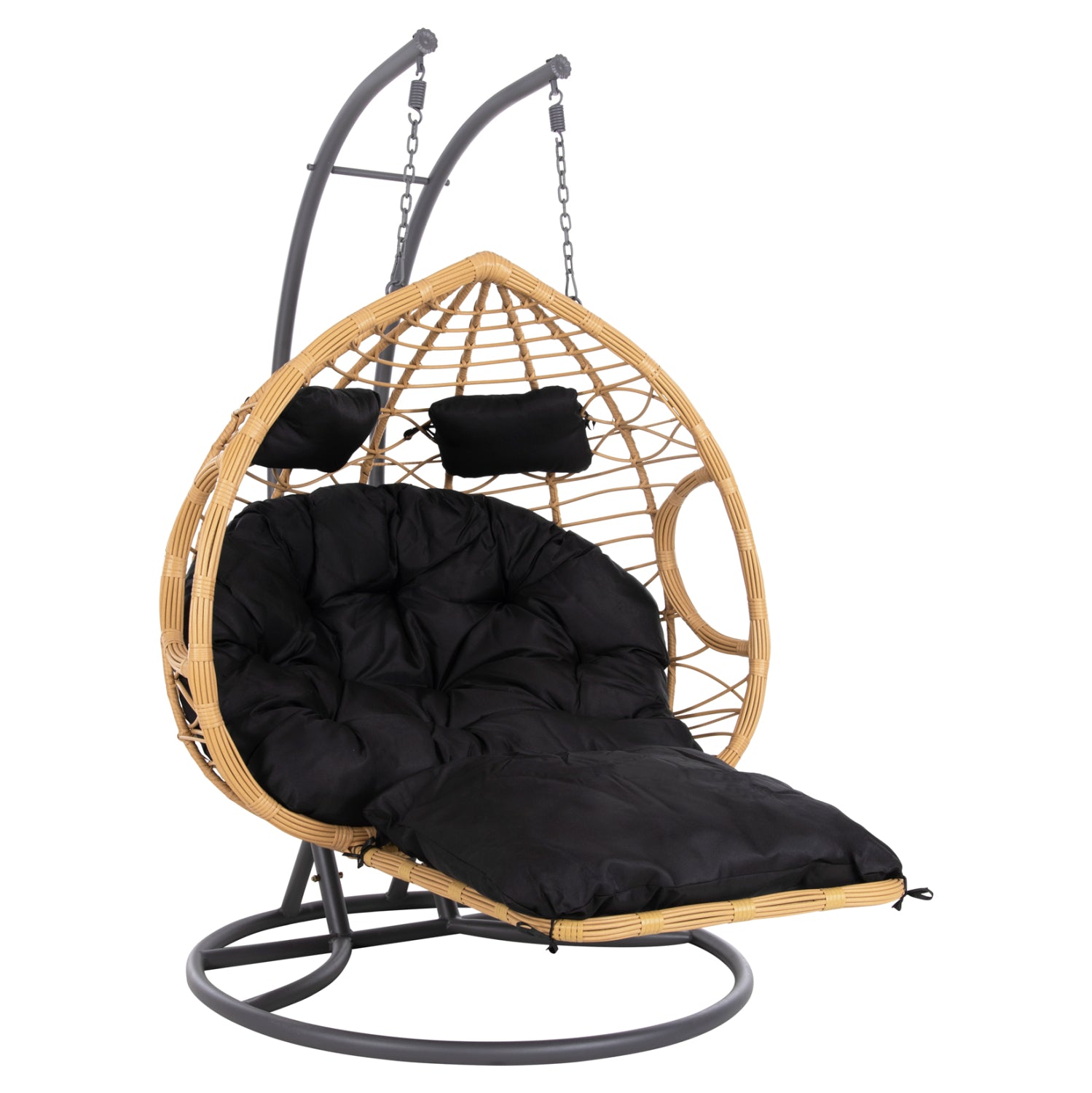 ΔΙΠΛΗ ΚΡΕΜΑΣΤΗ ΦΩΛΙΑ ME ΥΠΟΠΟΔΙΟ GRACIE HM5754.02 ΜΠΕΖ ΣΥΝΘ.RATTAN-ΓΚΡΙ ΜΕΤΑΛ.ΣΚΕΛΕΤΟΣ Φ120x200Υεκ - Pakobazaar
