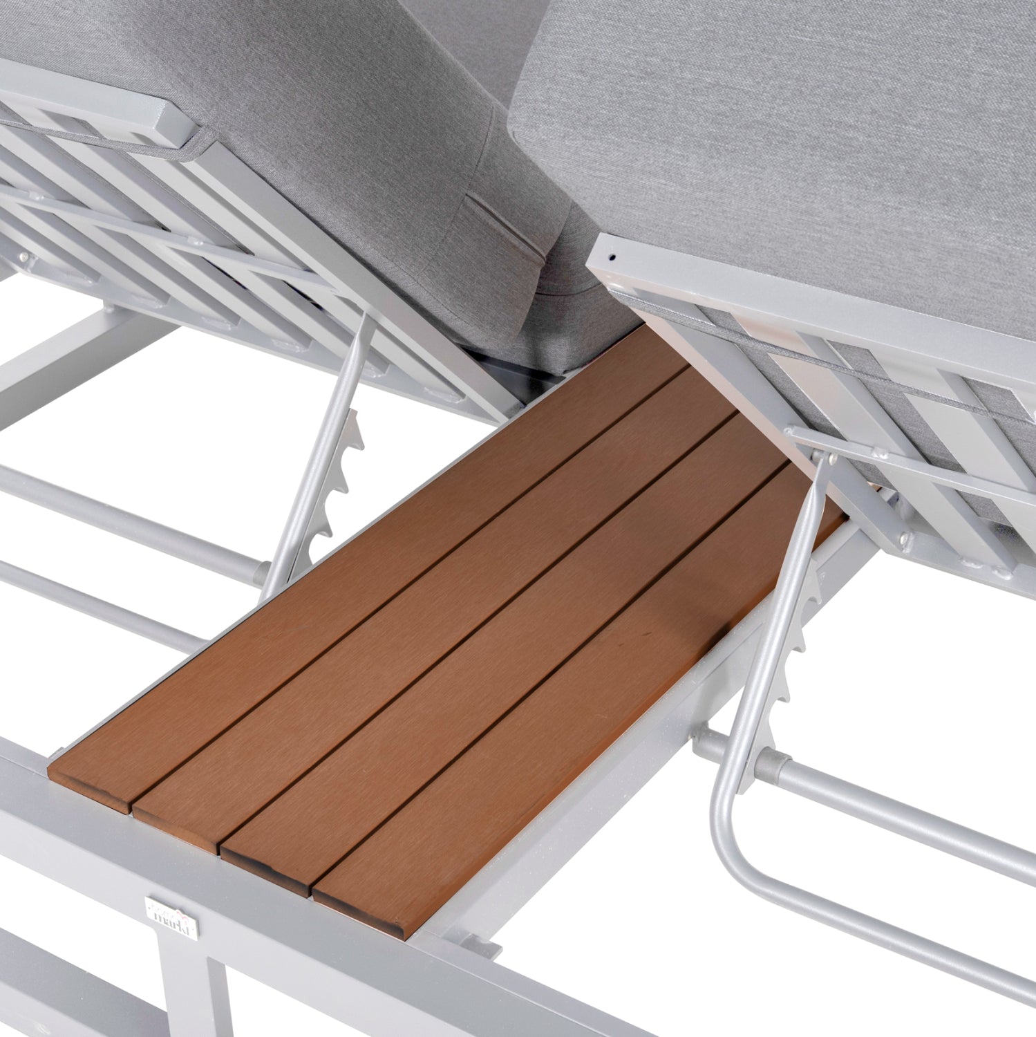 ΔΙΠΛΗ ΞΑΠΛΩΣΤΡΑ ΑΛΟΥΜΙΝΙΟΥ ΠΑΡΑΛΙΑΣ ΜΕ ΣΚΙΑΣΤΡΟ ΚΥΒΟΣ GALLANT HM6097.02 ΛΕΥΚΟ 2x2x2μ - Pakobazaar