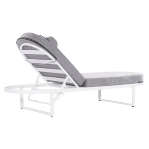 ΕΠΑΓΓΕΛΜ. ΞΑΠΛΩΣΤΡΑ MALLOW HM10715.01 ΛΕΥΚΟ ΑΛΟΥΜ.& ΓΚΡΙ ΜΑΞΙΛΑΡΙ 198x71x40,5-103Υεκ. - Pakobazaar