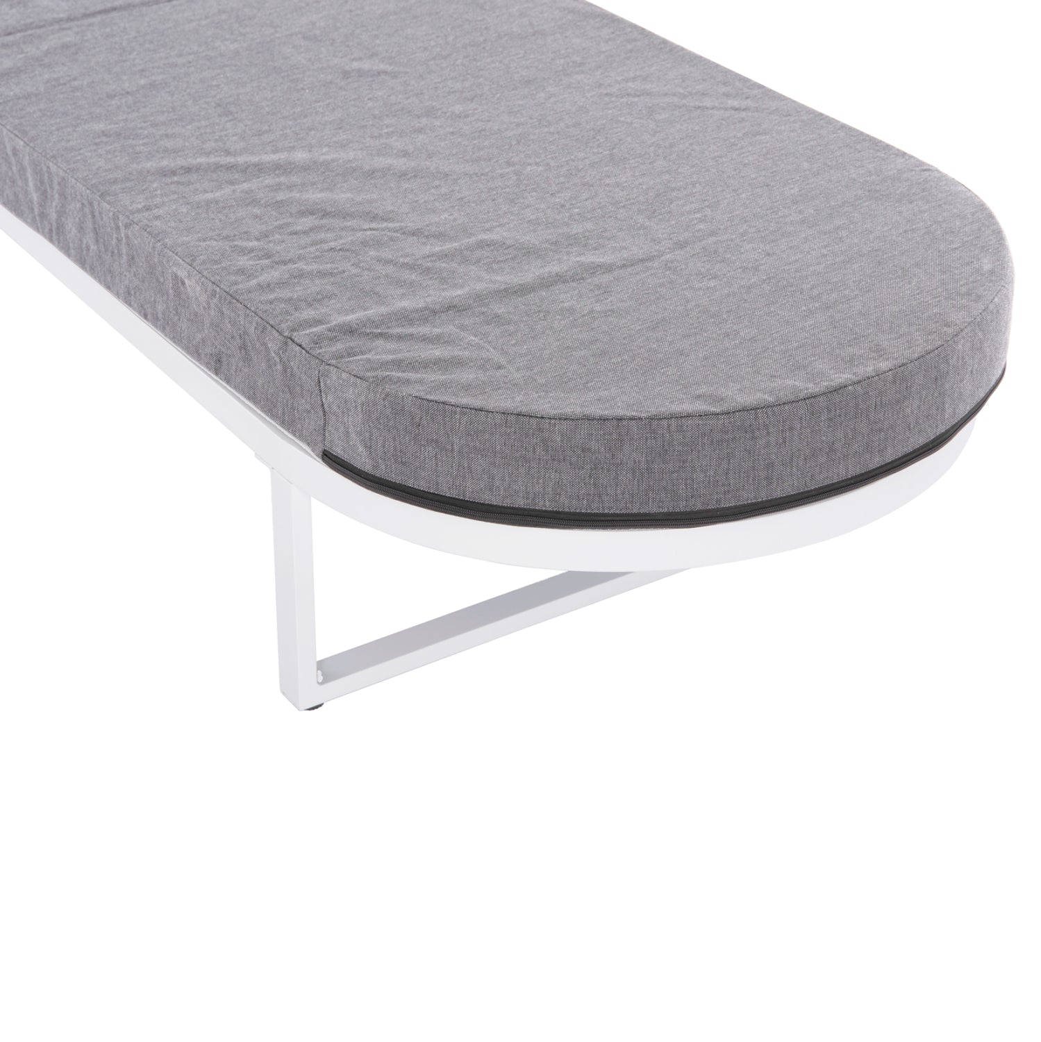 ΕΠΑΓΓΕΛΜ. ΞΑΠΛΩΣΤΡΑ MALLOW HM10715.01 ΛΕΥΚΟ ΑΛΟΥΜ.& ΓΚΡΙ ΜΑΞΙΛΑΡΙ 198x71x40,5-103Υεκ. - Pakobazaar