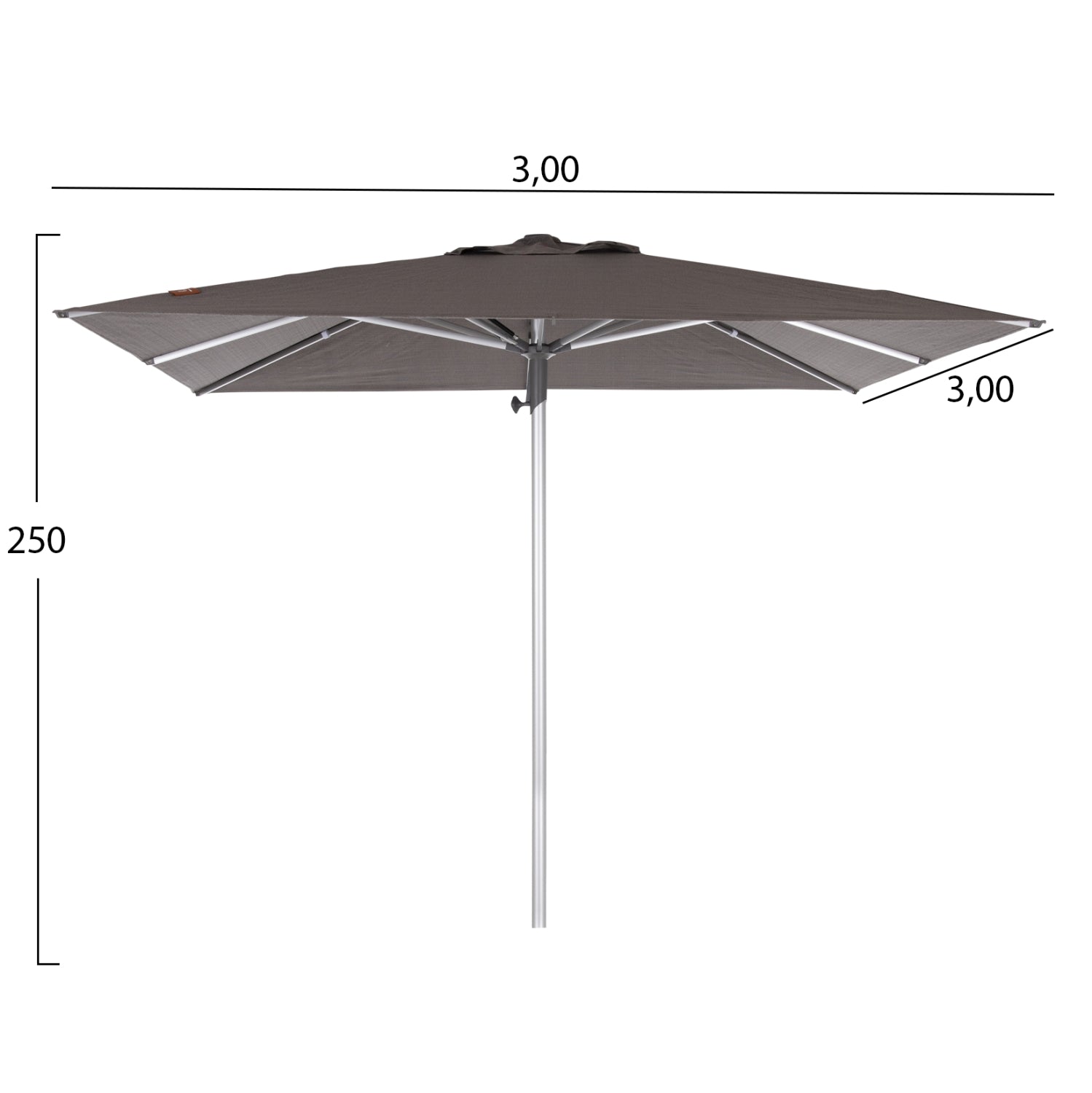 ΟΜΠΡΕΛΑ ΕΠΑΓΓΕΛΜΑΤΙΚΗ GLADELL 3X3m HM6604.01 ΓΚΡΙ ΠΑΝΙ-ΑΝΟΔΙΩΜΕΝΟ ΑΛΟΥΜΙΝΙΟ - Pakobazaar