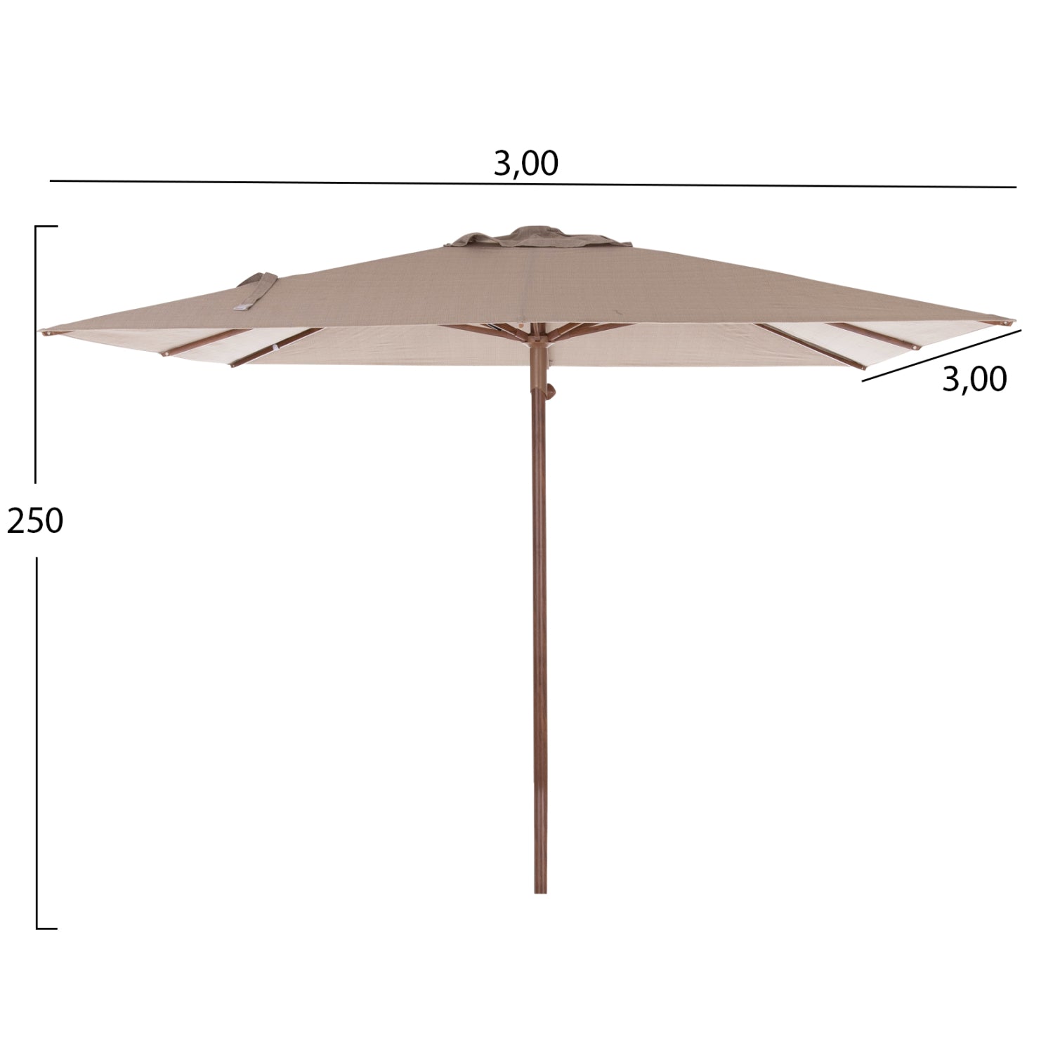 ΟΜΠΡΕΛΑ ΕΠΑΓΓΕΛΜΑΤΙΚΗ GLADELL 3X3m HM6604.02 ΜΠΕΖ ΠΑΝΙ-HEAT TRANSFER ΑΛΟΥΜΙΝΙΟ - Pakobazaar