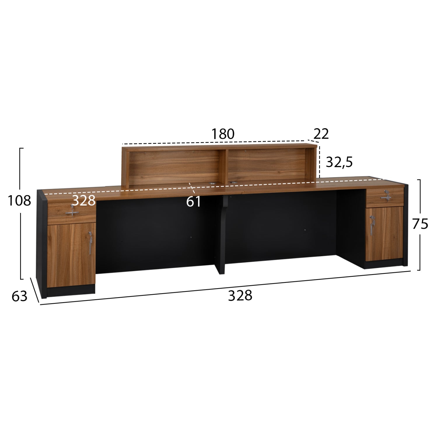 ΕΠΑΓΓΕΛΜΑΤΙΚΟ ΓΡΑΦΕΙΟ ΥΠΟΔΟΧΗΣ SUPREME 328X63X108 HM2359 - Pakobazaar
