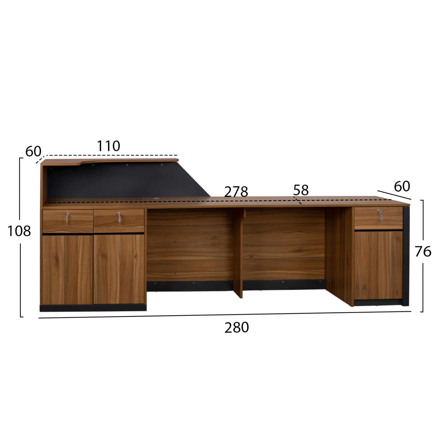 ΕΠΑΓΓΕΛΜΑΤΙΚΟ ΓΡΑΦΕΙΟ ΥΠΟΔΟΧΗΣ SUPREME HM2352 280x60x108Υ εκ. - Pakobazaar