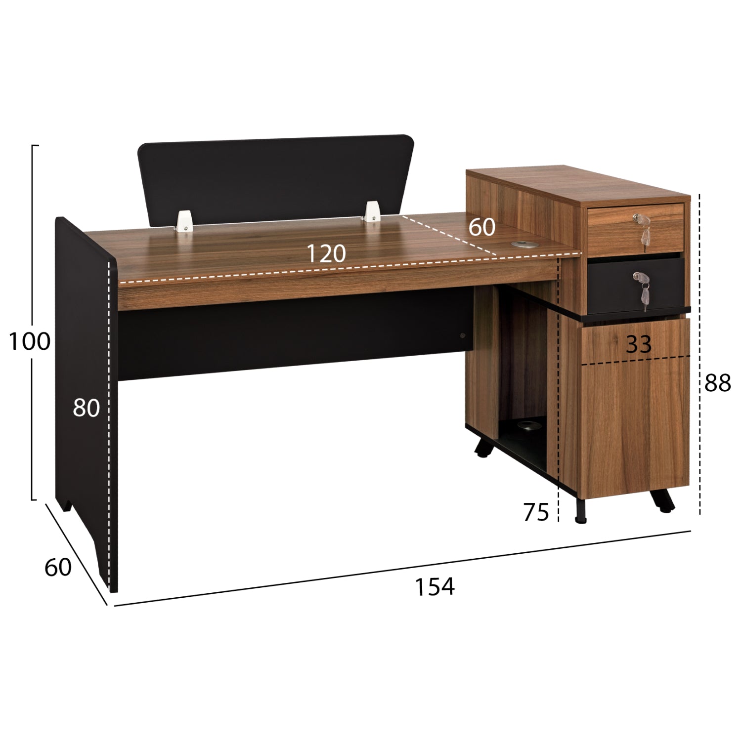 ΕΠΑΓΓΕΛΜΑΤΙΚΟΣ ΣΤΑΘΜΟΣ ΕΡΓΑΣΙΑΣ-ΓΡΑΦΕΙΟ SUPREME HM2351 154x60x100Υεκ. - Pakobazaar