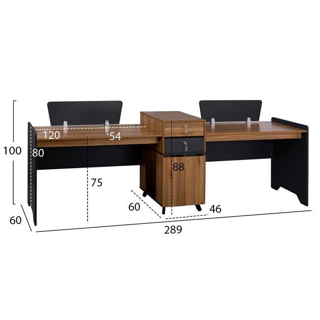 ΕΠΑΓΓΕΛΜΑΤΙΚΟΣ ΣΤΑΘΜΟΣ ΕΡΓΑΣΙΑΣ SUPREME HM2350 2 ΑΤΟΜΩΝ 289x60x100Υ εκ. - Pakobazaar