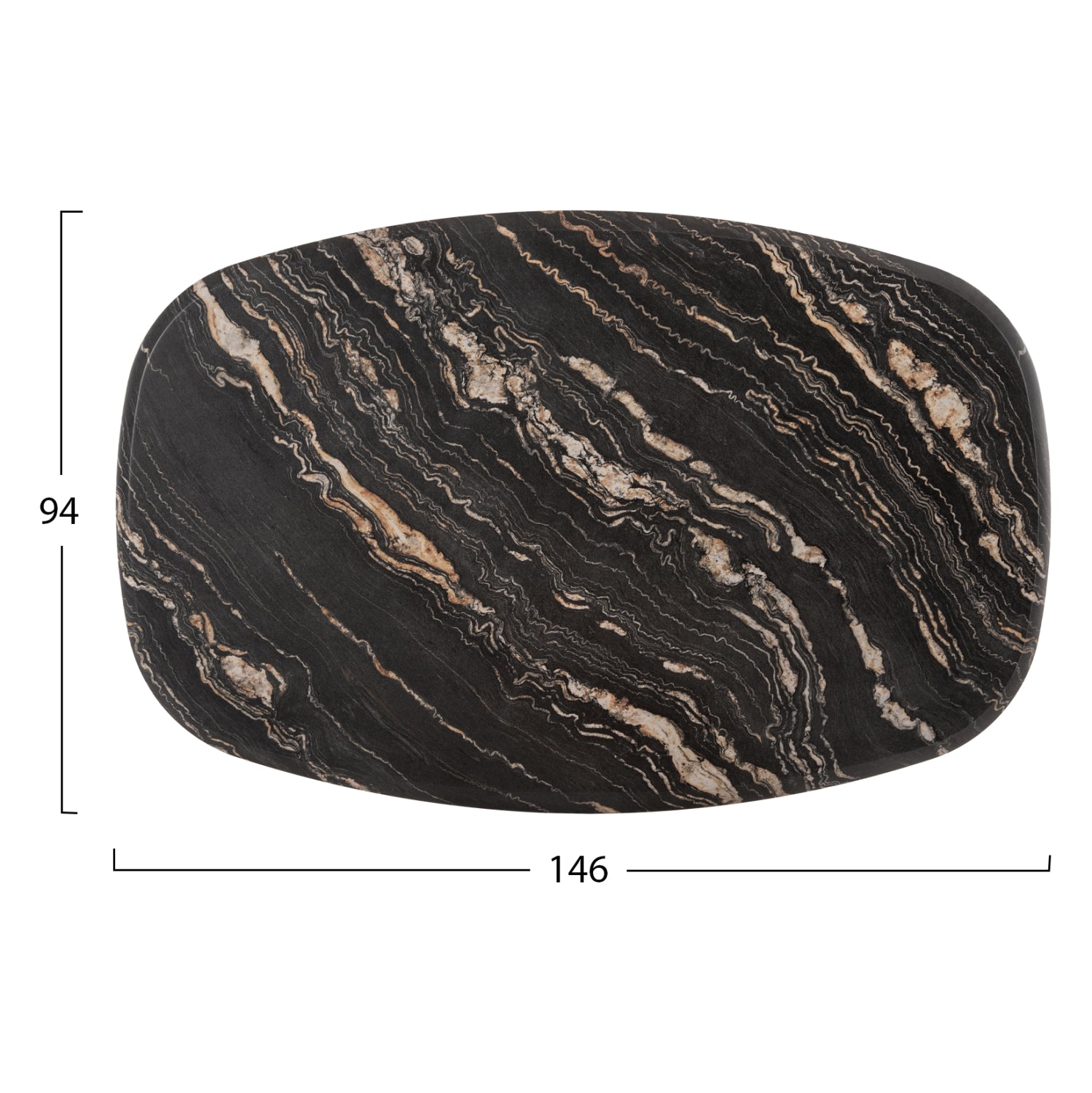 ΕΠΙΦΑΝΕΙΑ ΤΡΑΠΕΖΙΟΥ 5787 WERZALIT HM5916.15 BLACK GOLD MARBLE 146X94 εκ. - Pakobazaar