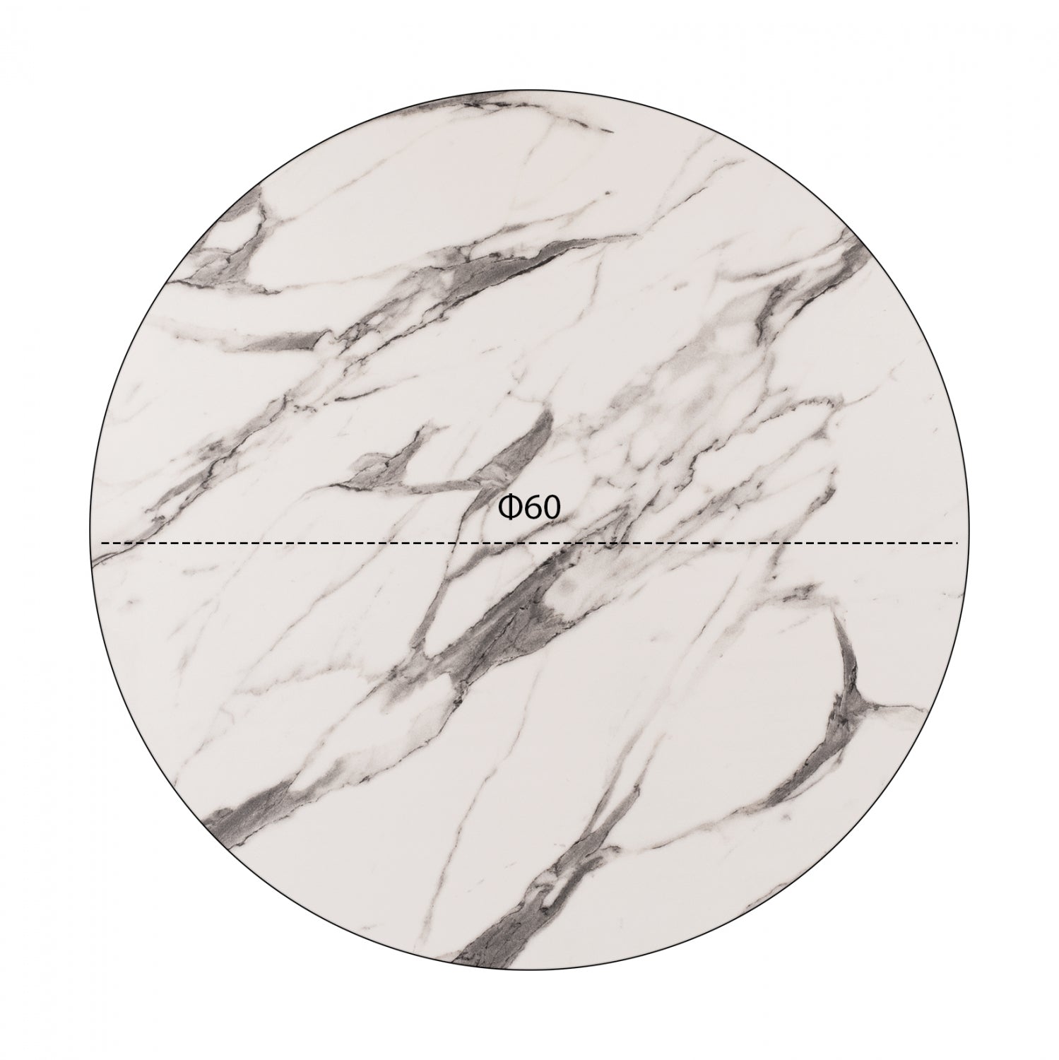 ΕΠΙΦΑΝΕΙΑ ΤΡΑΠΕΖΙΟΥ HPL HM5841.11 MARBLE WHITE-GREY Φ60 εκ. ΠΑΧΟΥΣ 12mm. - Pakobazaar