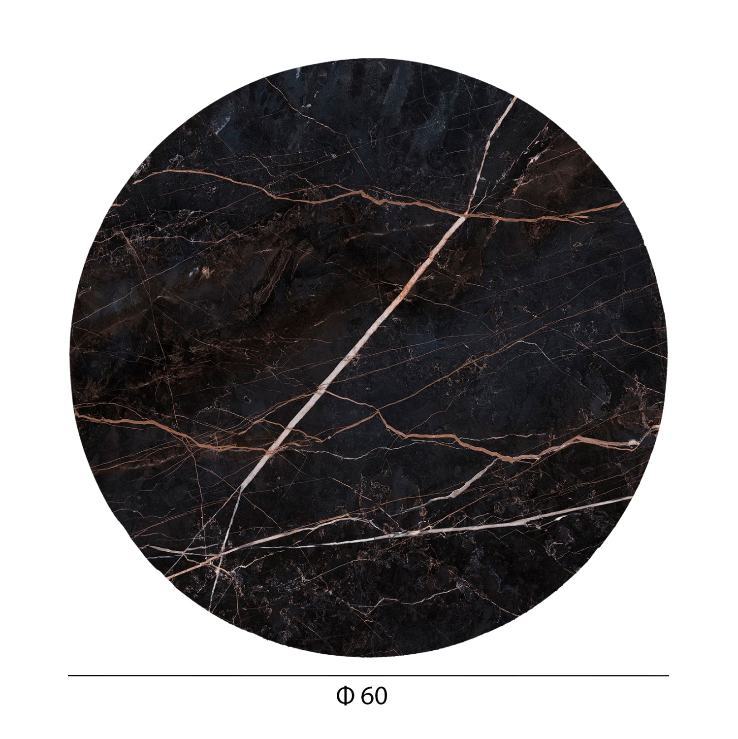 ΕΠΙΦΑΝΕΙΑ ΤΡΑΠΕΖΙΟΥ HPL ΣΤΡΟΓΓΥΛΗ HM5841.34 BLACK MARBLE Φ60εκ. - Pakobazaar