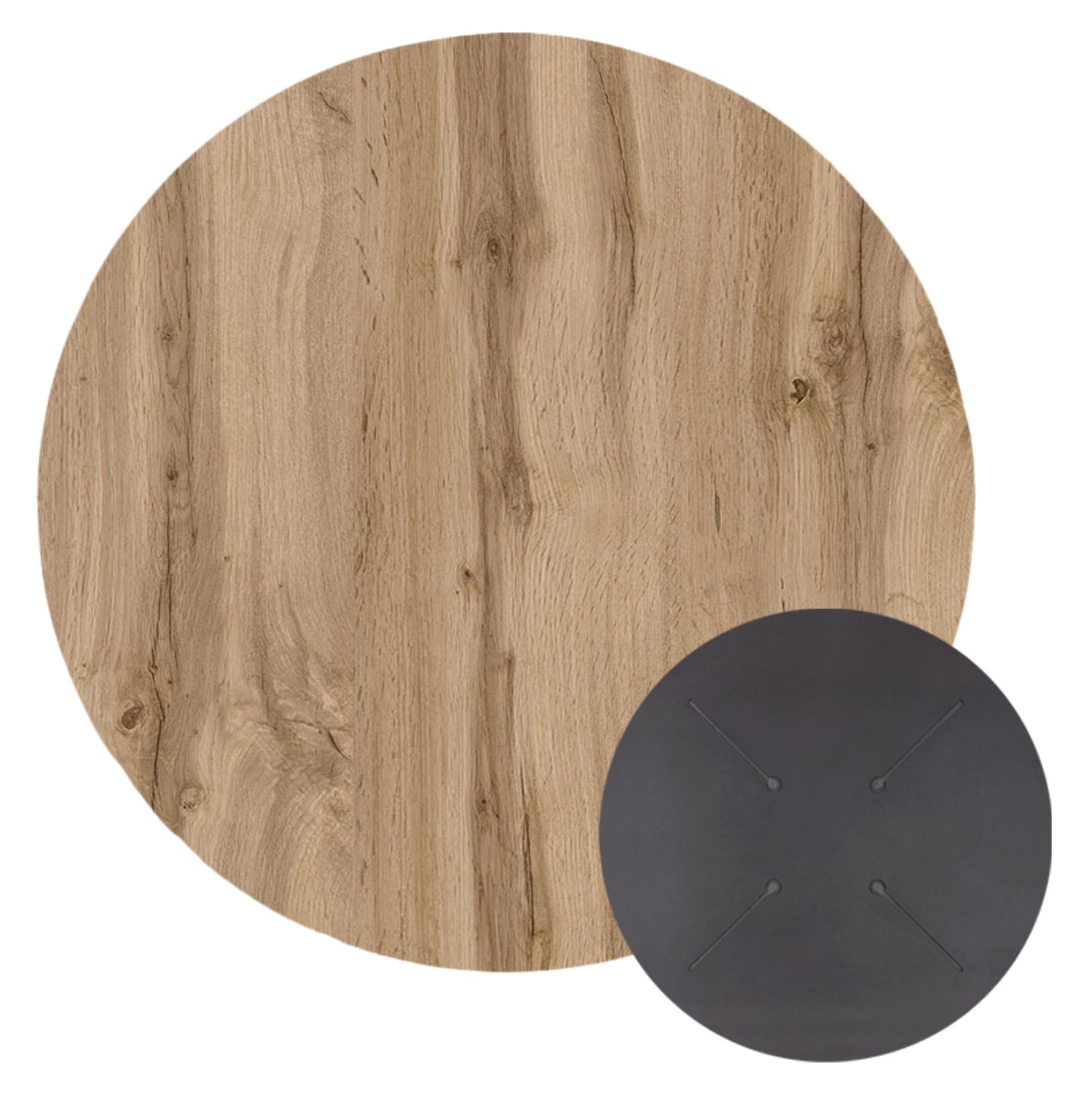 ΕΠΙΦΑΝΕΙΑ ΤΡΑΠΕΖΙΟΥ HPL ΣΤΡΟΓΓΥΛΗ HM5841.36 SONAMA OAK Φ60εκ. - Pakobazaar