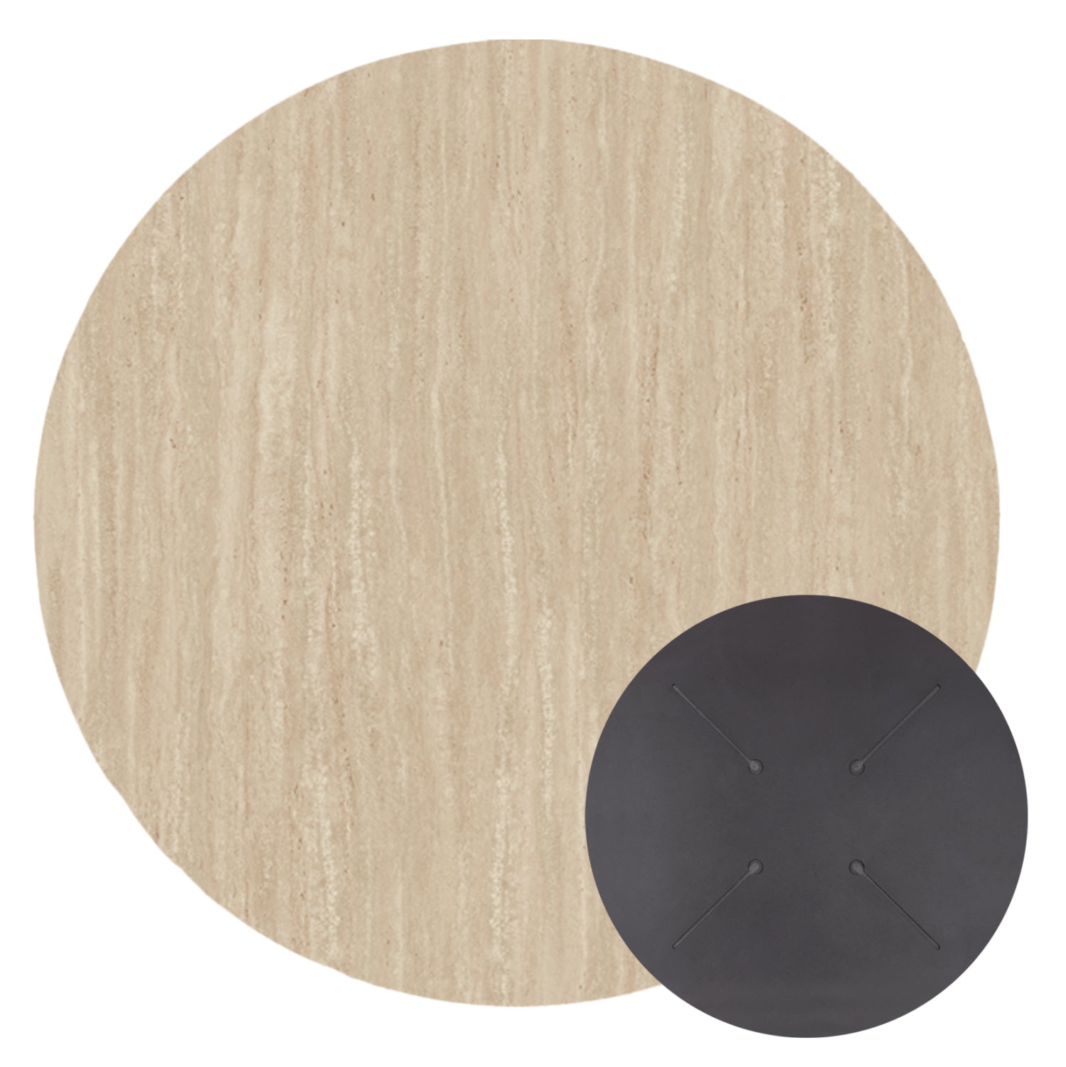 ΕΠΙΦΑΝΕΙΑ ΤΡΑΠΕΖΙΟΥ HPL ΣΤΡΟΓΓΥΛΗ HM5841.35 TRAVERTINE Φ60εκ. - Pakobazaar