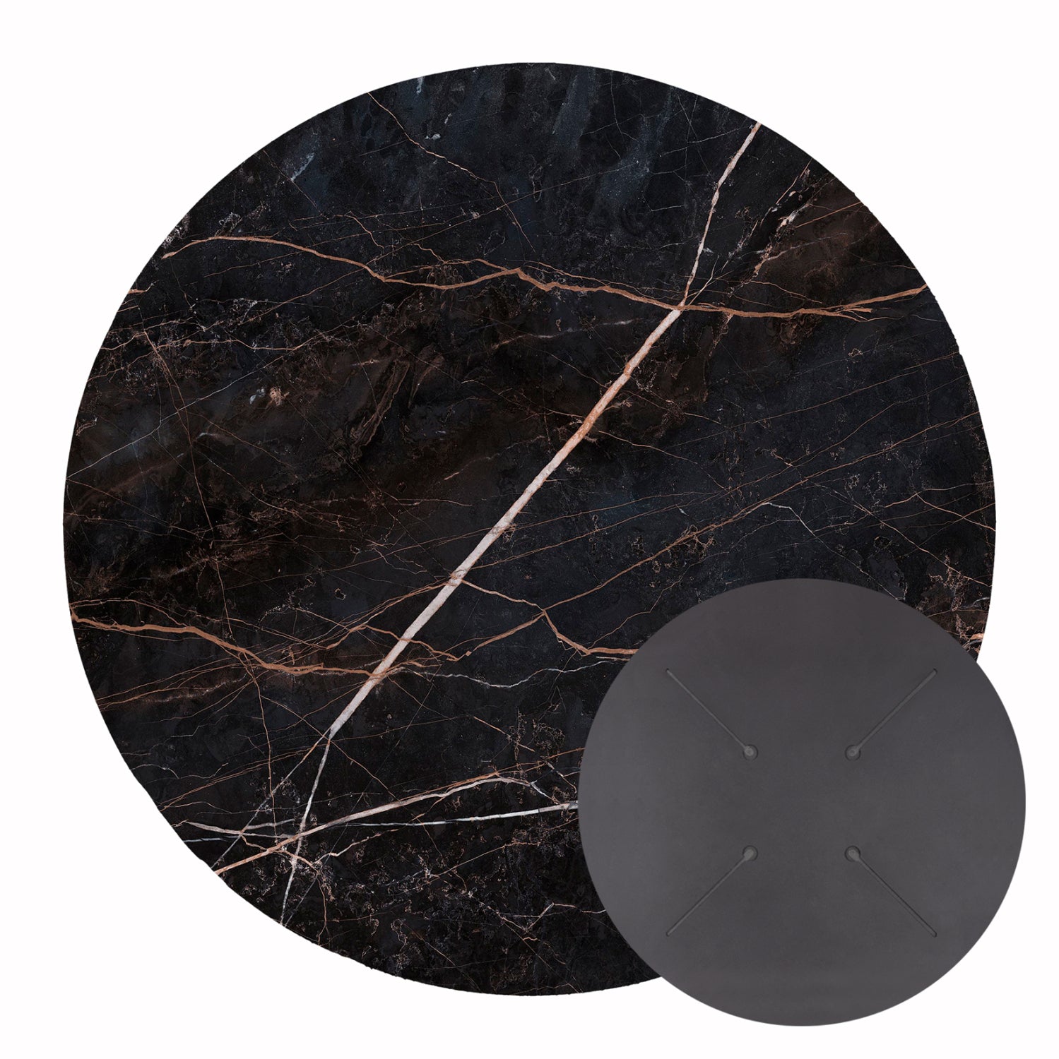 ΕΠΙΦΑΝΕΙΑ ΤΡΑΠΕΖΙΟΥ HPL ΣΤΡΟΓΓΥΛΗ HM5841.34 BLACK MARBLE Φ60εκ. - Pakobazaar