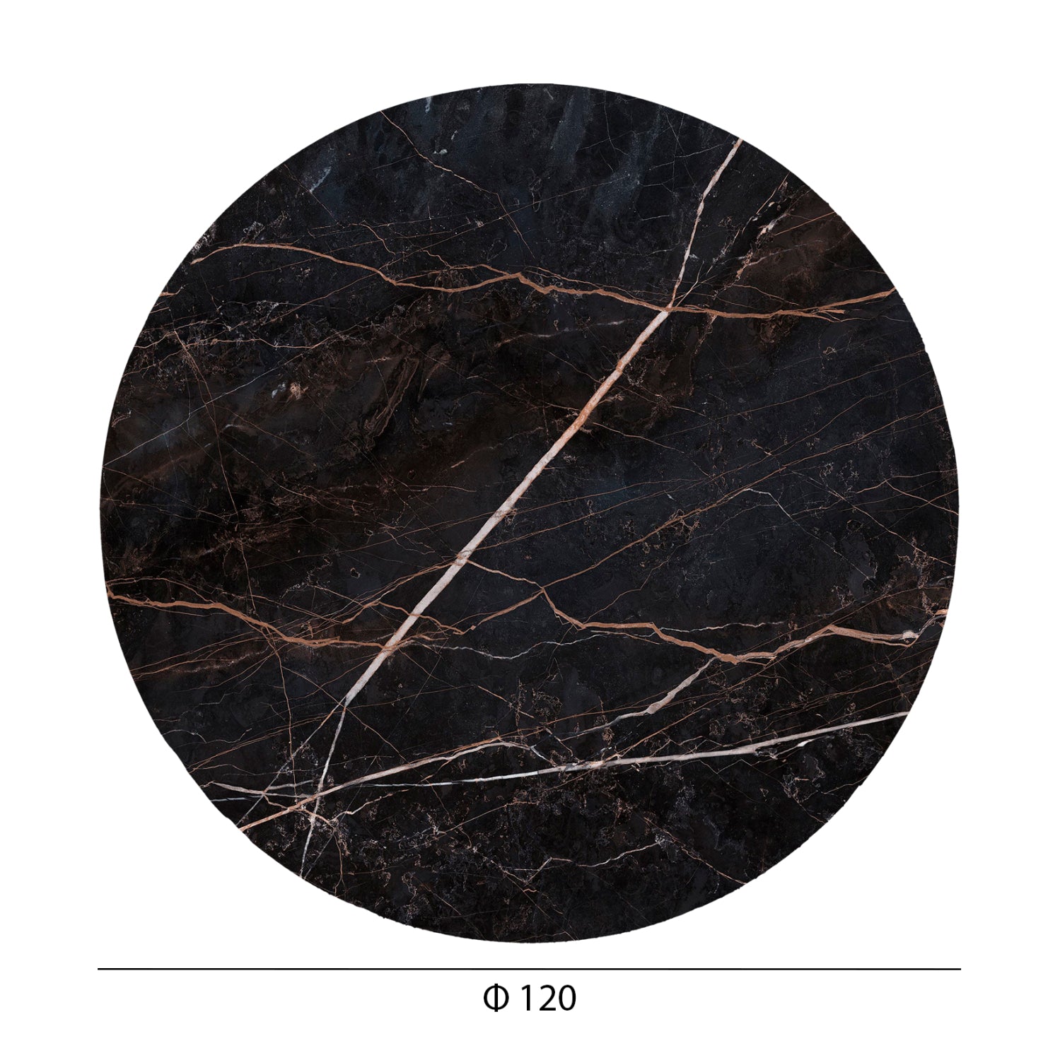 ΕΠΙΦΑΝΕΙΑ ΤΡΑΠΕΖΙΟΥ HPL ΣΤΡΟΓΓΥΛΗ HM6351.34 BLACK MARBLE Φ120εκ. - Pakobazaar