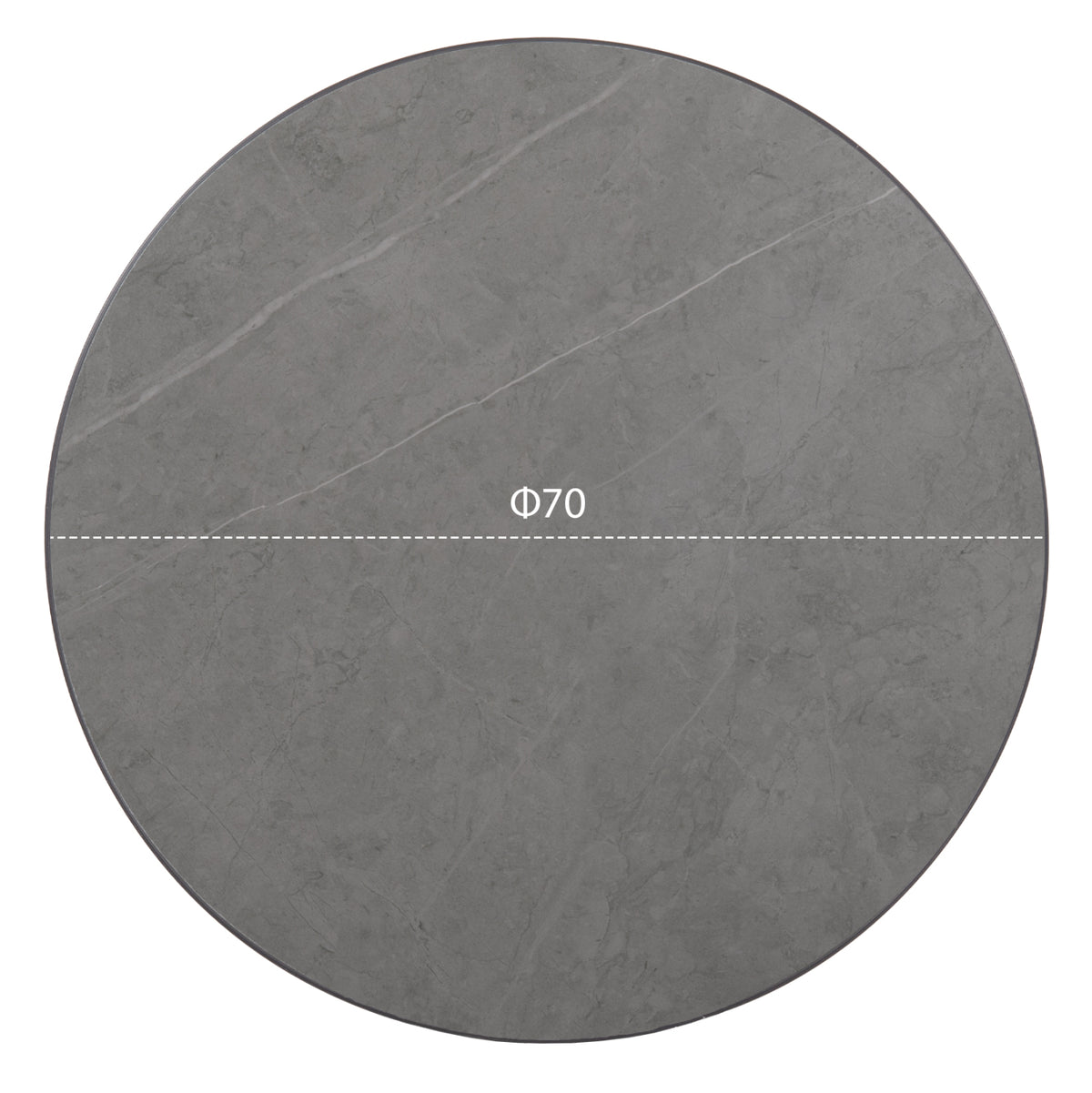 ΕΠΙΦΑΝΕΙΑ ΤΡΑΠΕΖΙΟΥ SINTERED STONE HM6653.05 GREY MARBLE--ΠΛΑΙΣΙΟ ALU ΓΚΡΙ Φ70εκ. - Pakobazaar